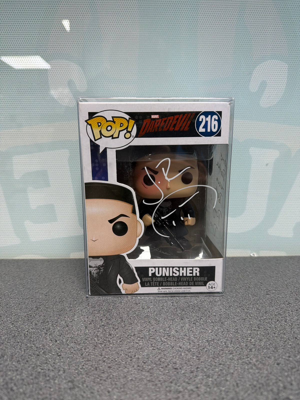 Jon Bernthal signed Punisher #216 Pop! Marvel – photographed boxed item