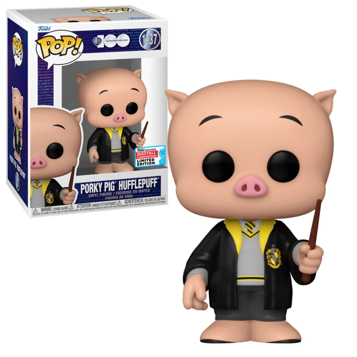 Grappig Funko POP! WB 100 Porky Pig Hufflepuff 1337 Figure Box Damage