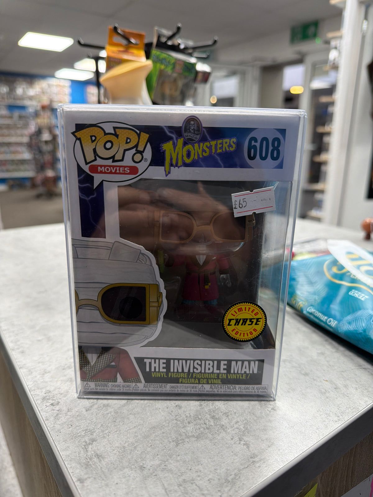 The Invisible Man #608 Pop! Movies – Chase – photographed boxed item
