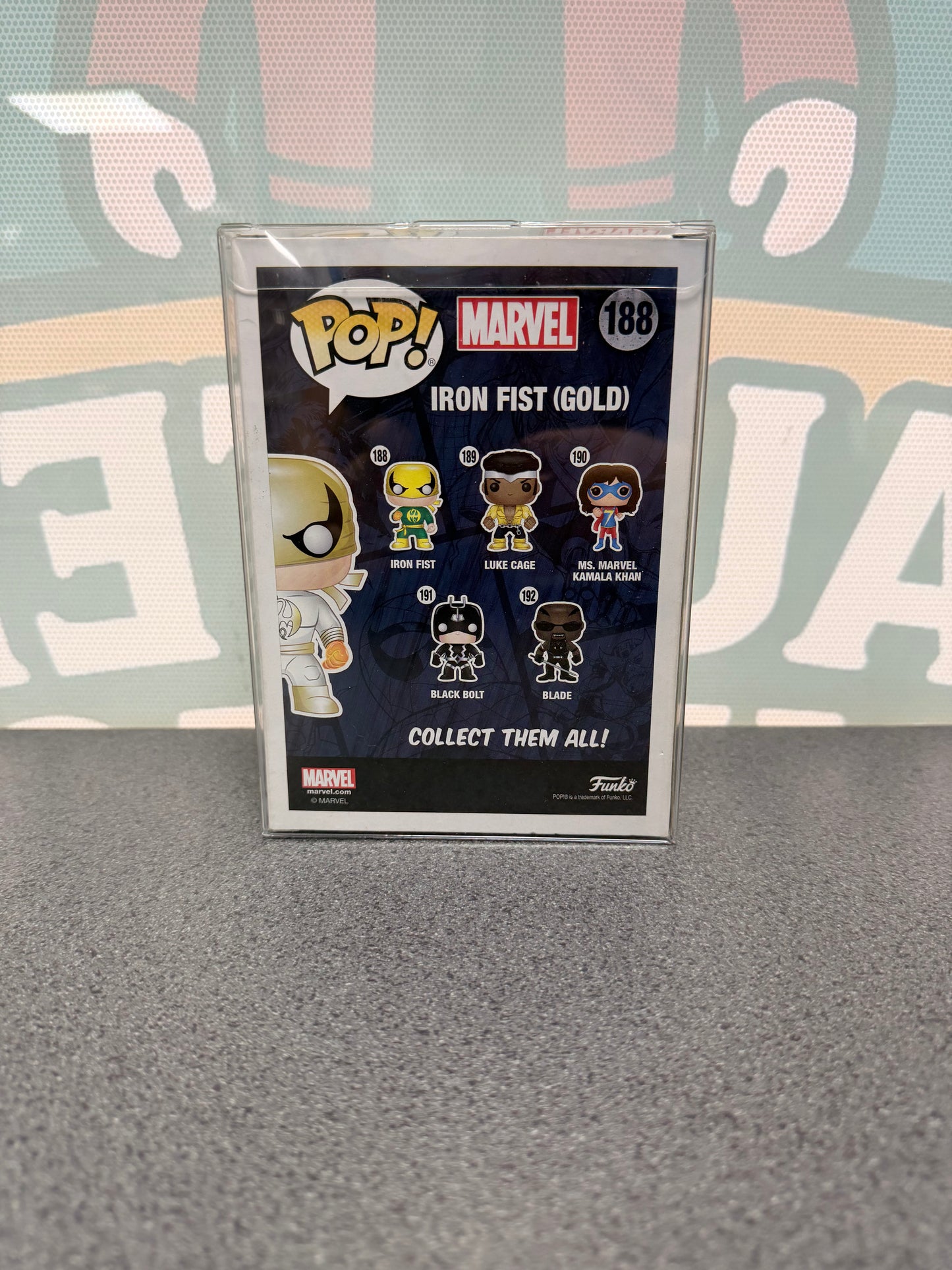 Finn Jones Signed Iron Fist (Gold) Funko Pop! #188 – Marvel – PX Previews Exclusive