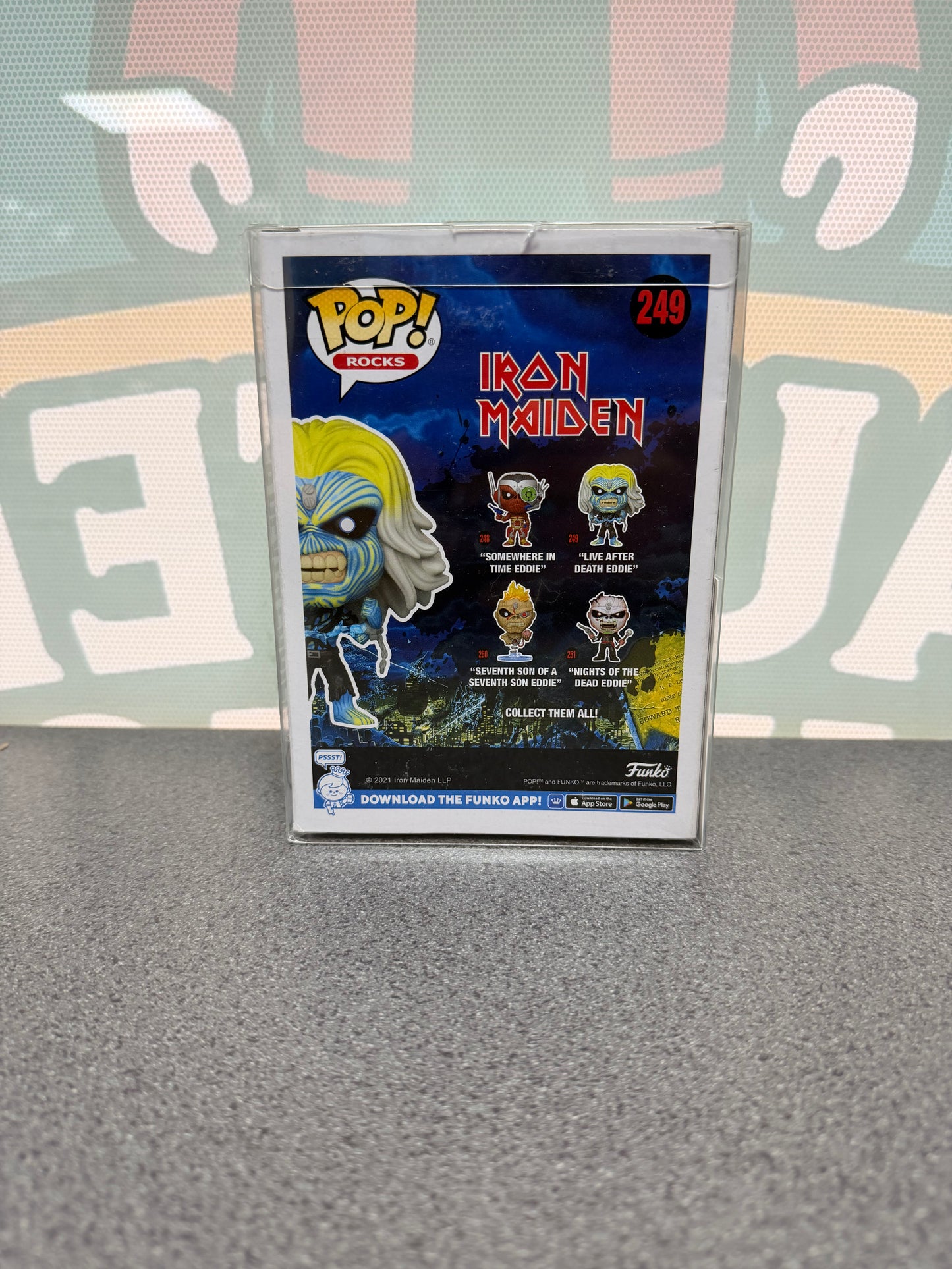 Simon Dawson Signed Live After Death Eddie Funko Pop! #249 – Iron Maiden – ACOA
