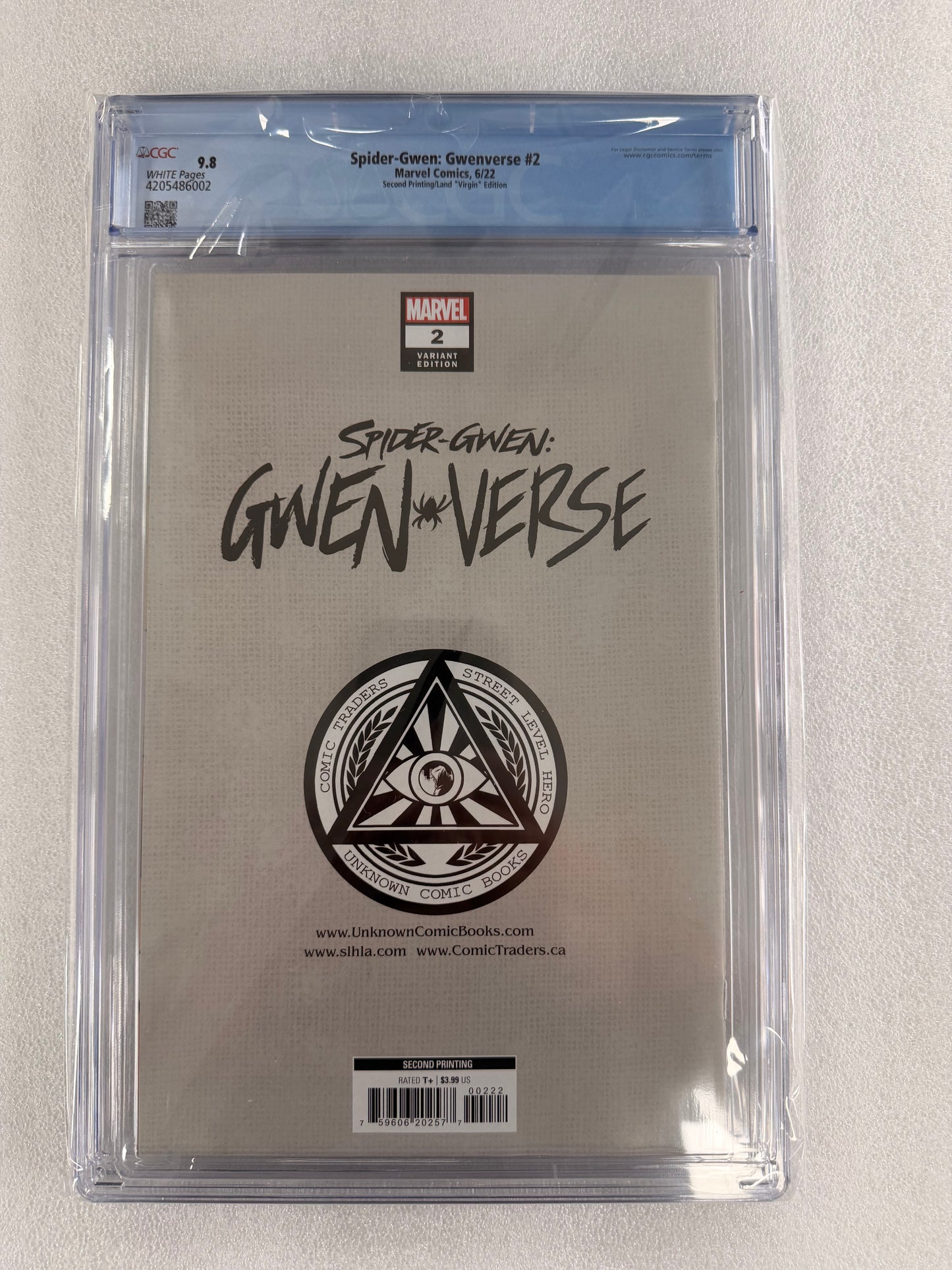 Spider-Gwen: Gwenverse #2 CGC 9.8 – Greg Land Virgin Variant – Second Printing
