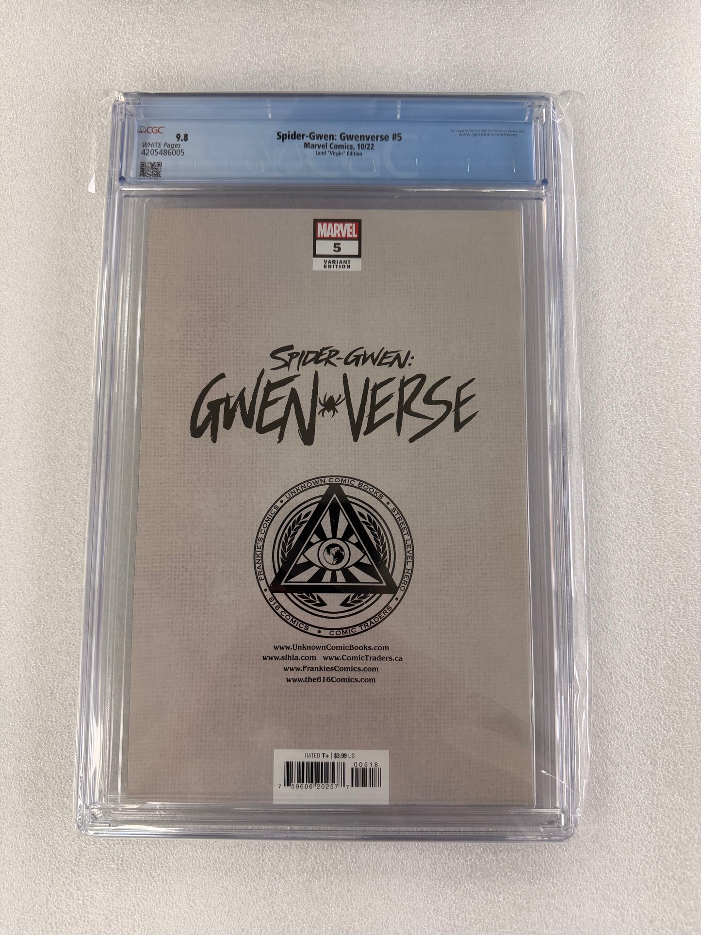 Spider-Gwen: Gwenverse #5 CGC 9.8 – Greg Land Virgin Variant
