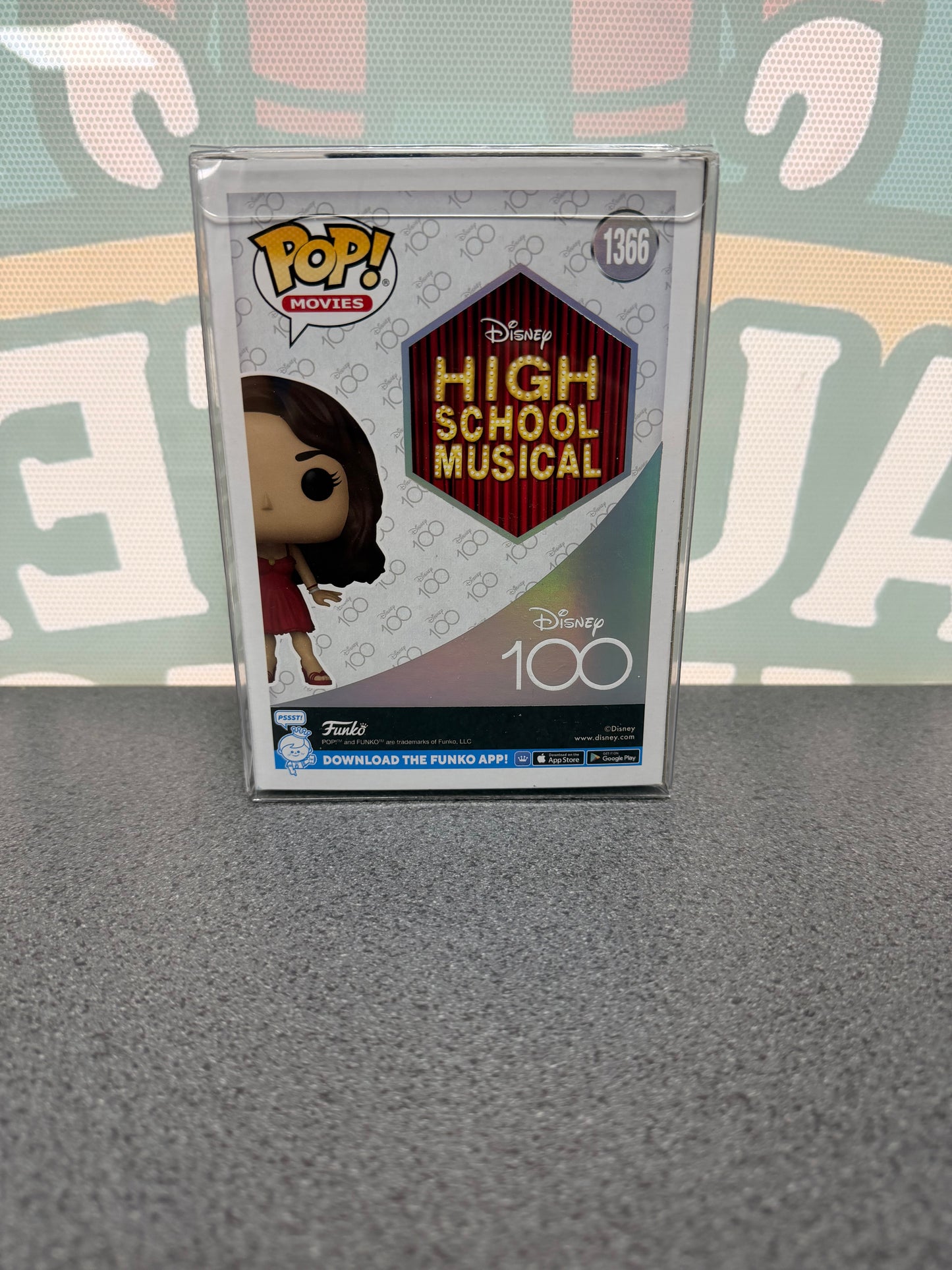 Vanessa Hudgens signed Gabriella Funko Pop #1366 – rear of box