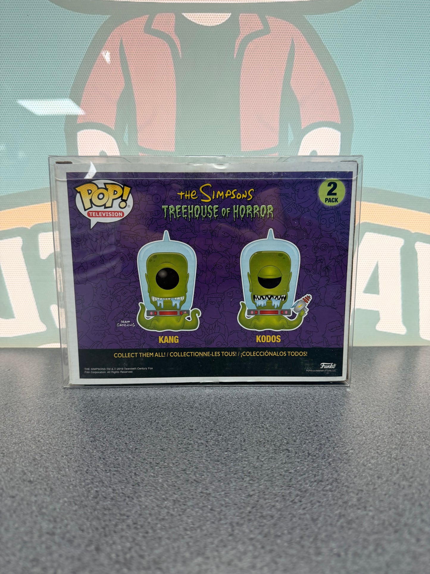Kang & Kodos Funko Pop! – Glow 2-Pack – 2019 Summer Convention – back of box