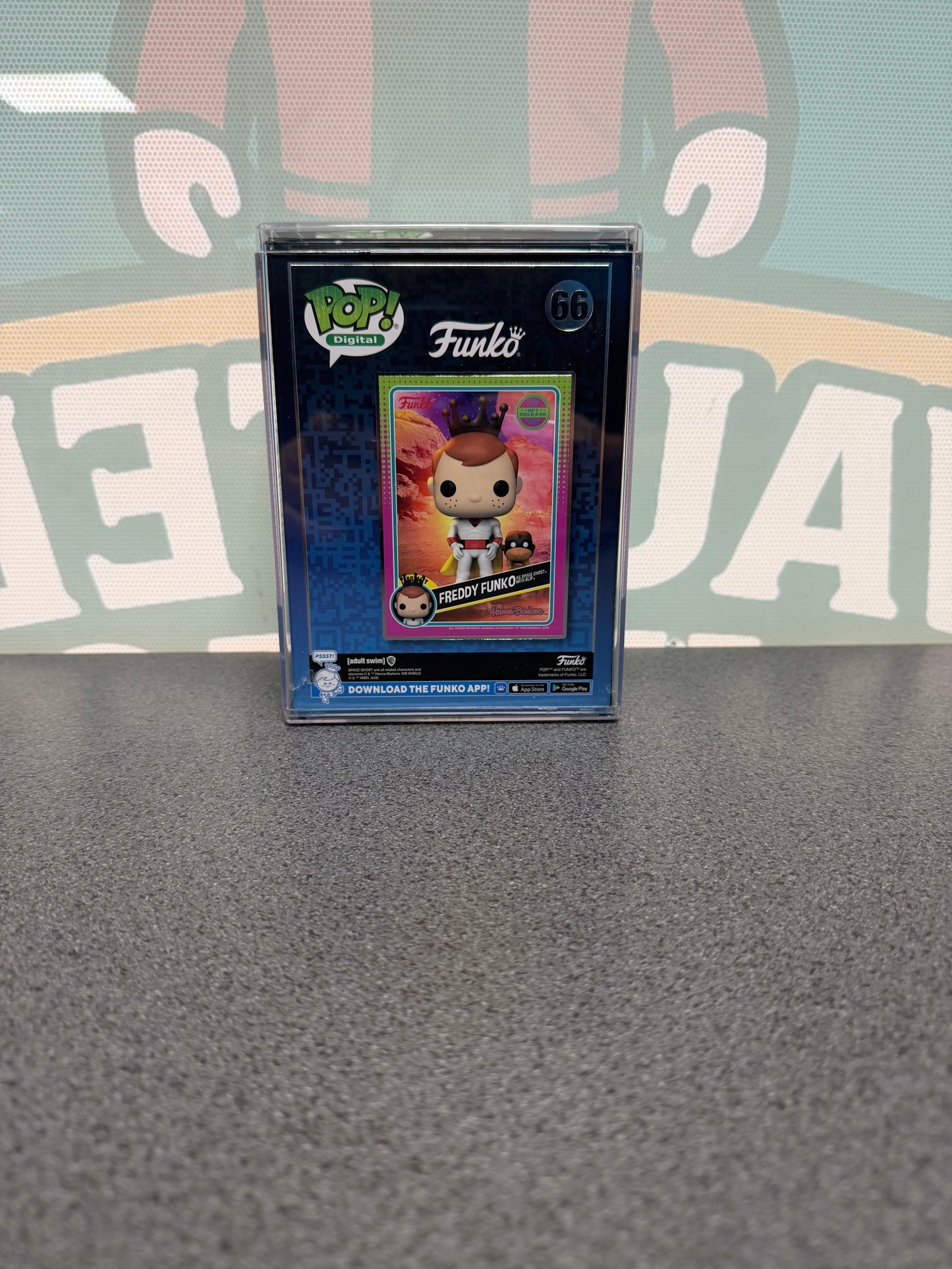 Freddy Funko as Space Ghost with Blip Funko Pop! Digital #66 – back of box