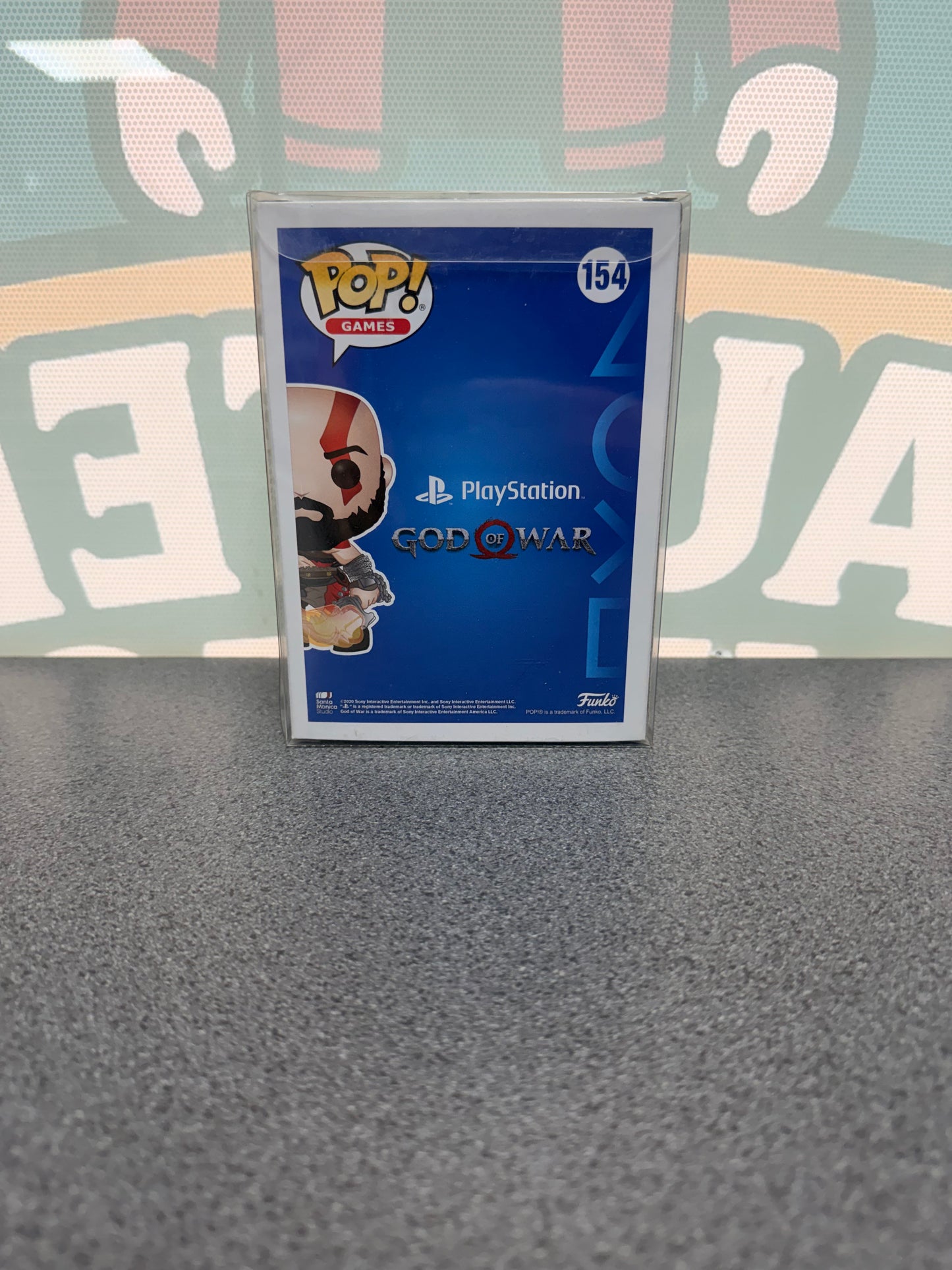 Kratos with the Blades of Chaos Funko Pop! #154 Glow in the Dark – Funko Club Exclusive – God of War – back of box