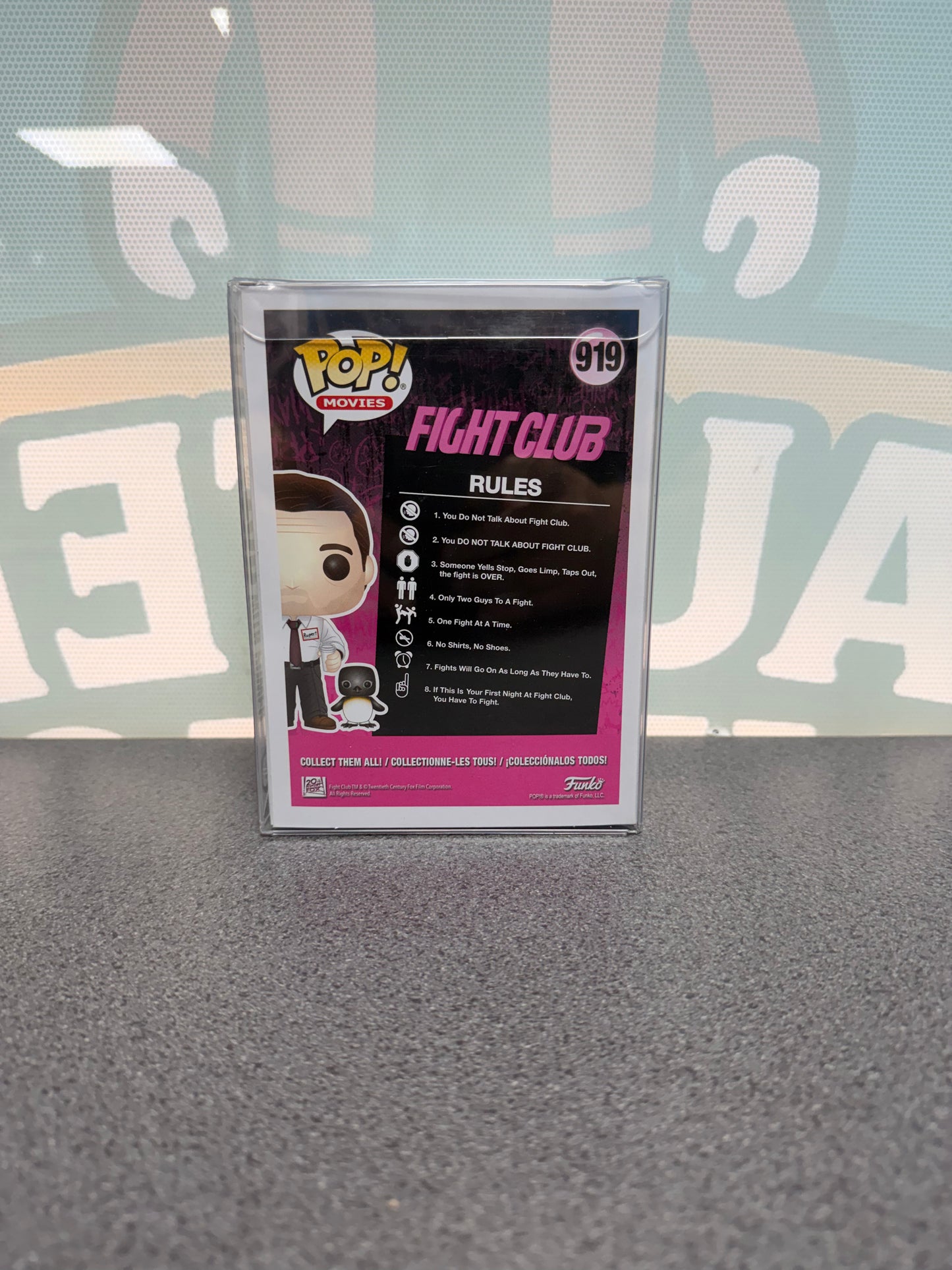Narrator with Power Animal Funko Pop! #919 Chase – Fight Club – back of box