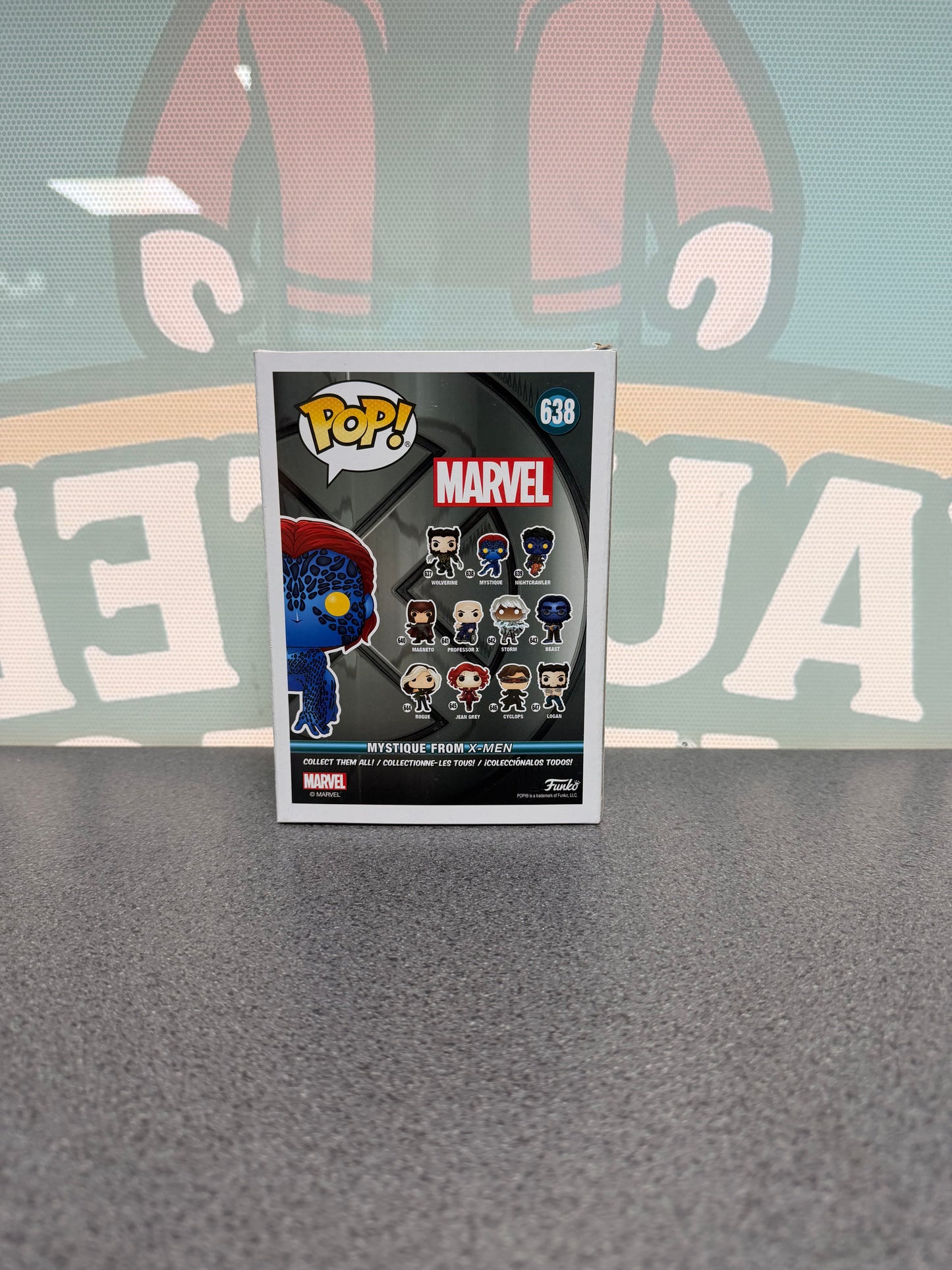 Mystique #638 Funko Pop! from Marvel X-Men – back of box