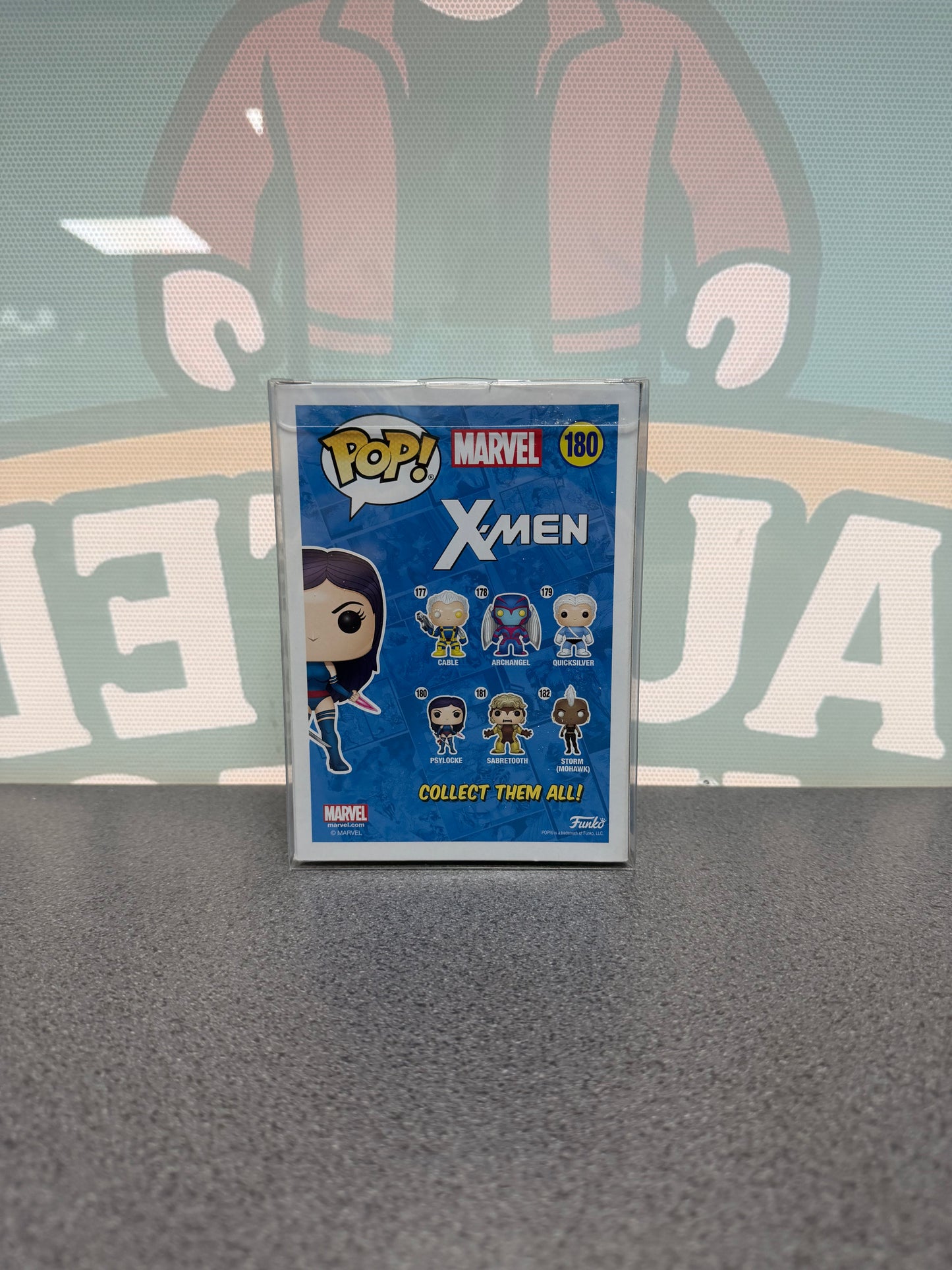 Psylocke #180 Funko Pop! from Marvel X-Men – back of box