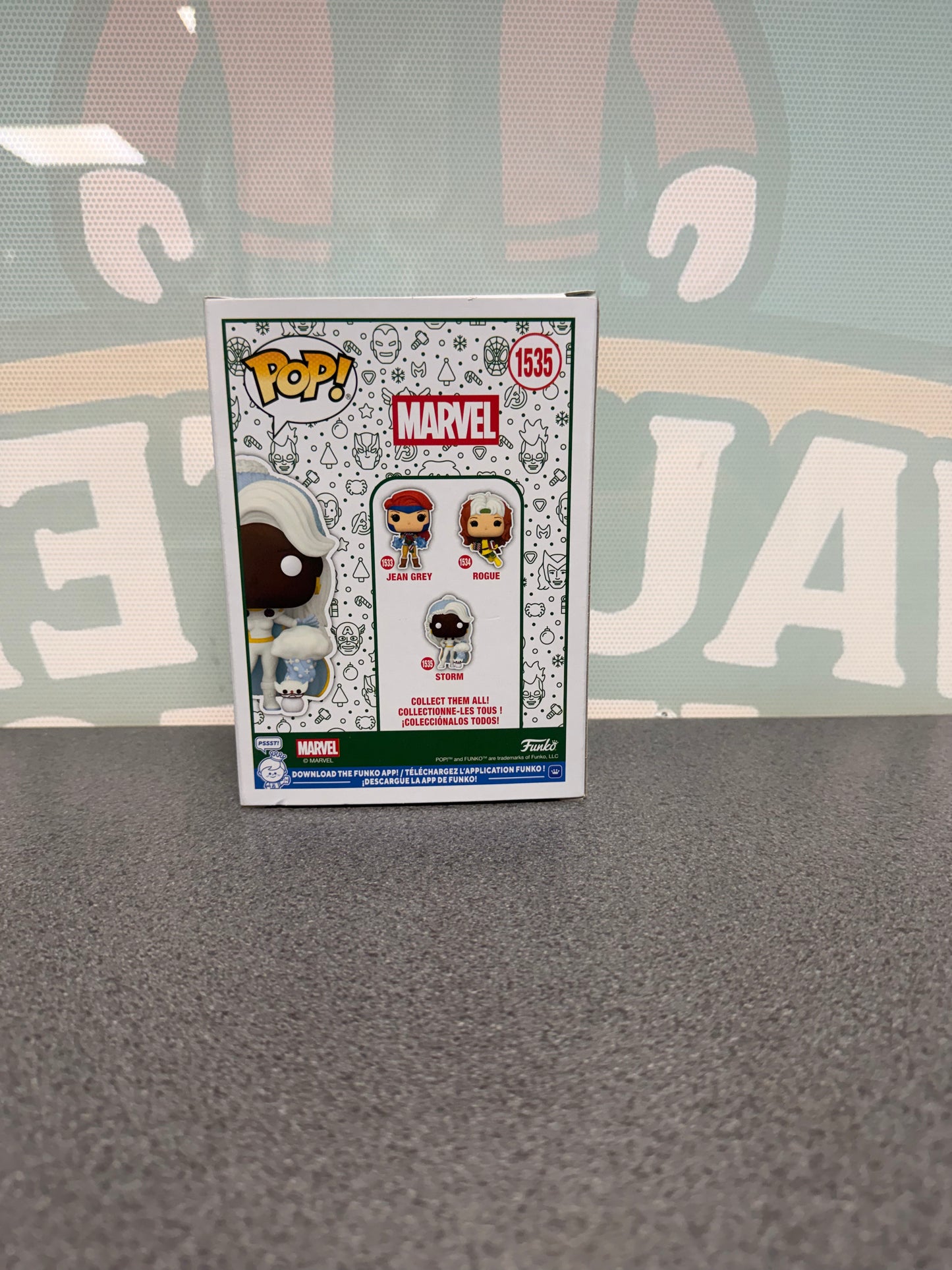 Storm with Snowman #1535 Holiday Funko Pop! from Marvel X-Men – back of box