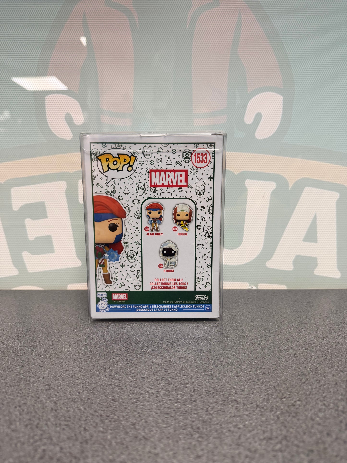 Jean Grey with Present #1533 Holiday Funko Pop! from Marvel X-Men – back of box