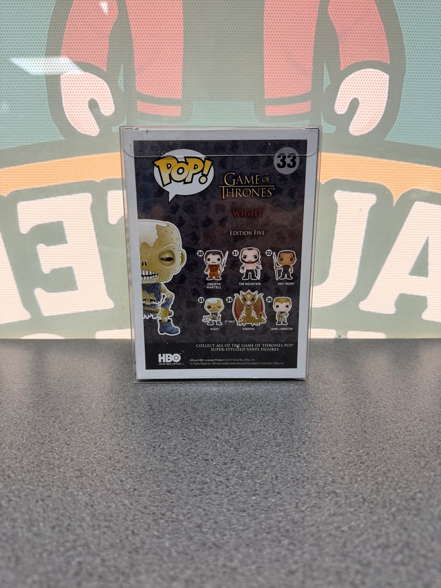Wight Funko Pop! #33 from Game of Thrones – back of box