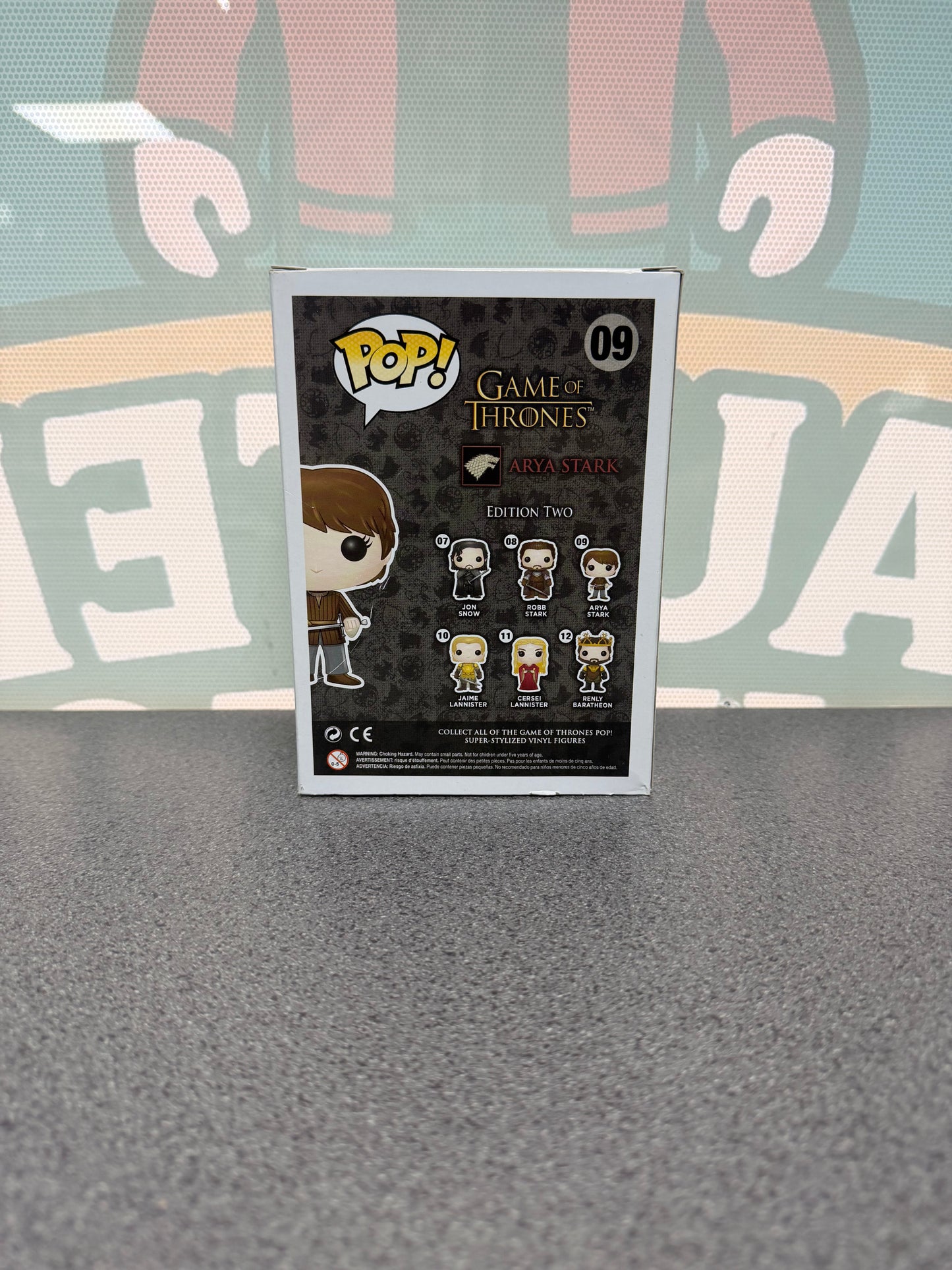 Arya Stark Funko Pop! #09 from Game of Thrones – back of box