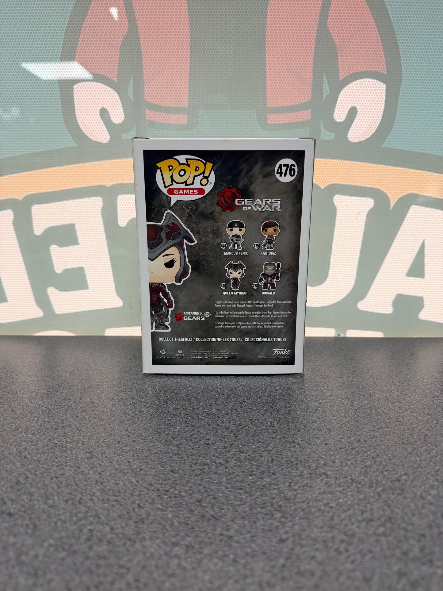 Queen Myrrah Funko Pop! #476 from Gears of War – back of box