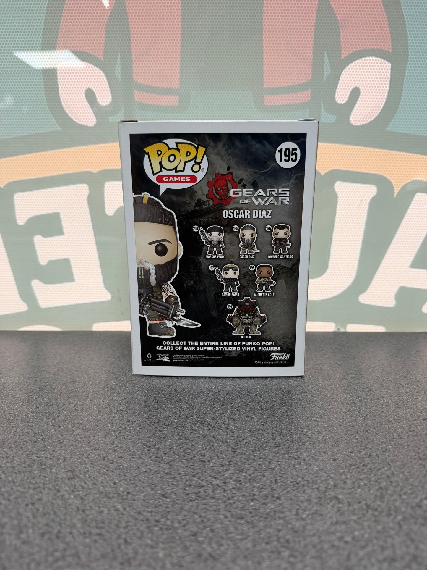 Oscar Diaz Funko Pop! #195 from Gears of War – back of box