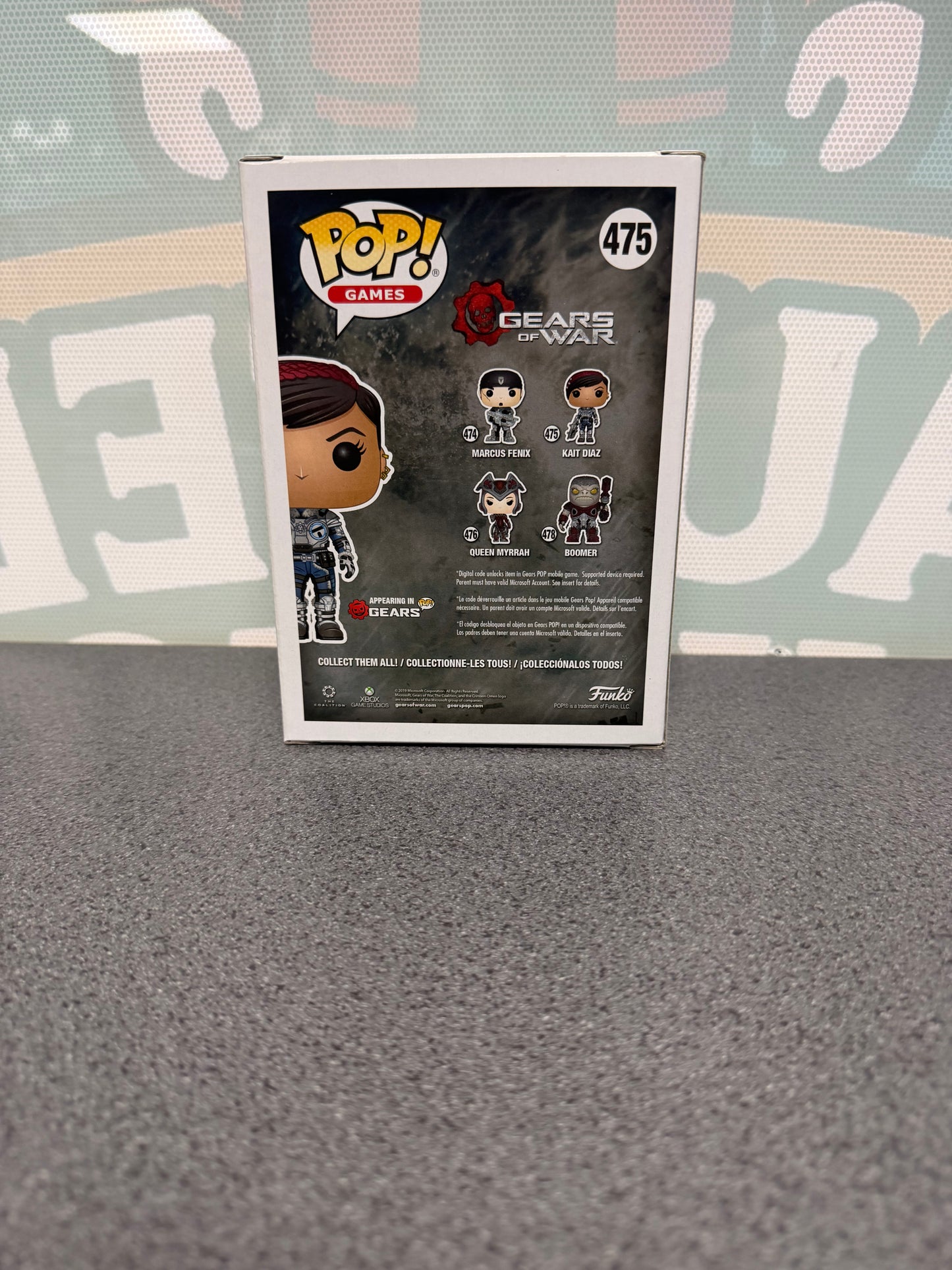 Kait Diaz Funko Pop! #475 from Gears of War – back of box