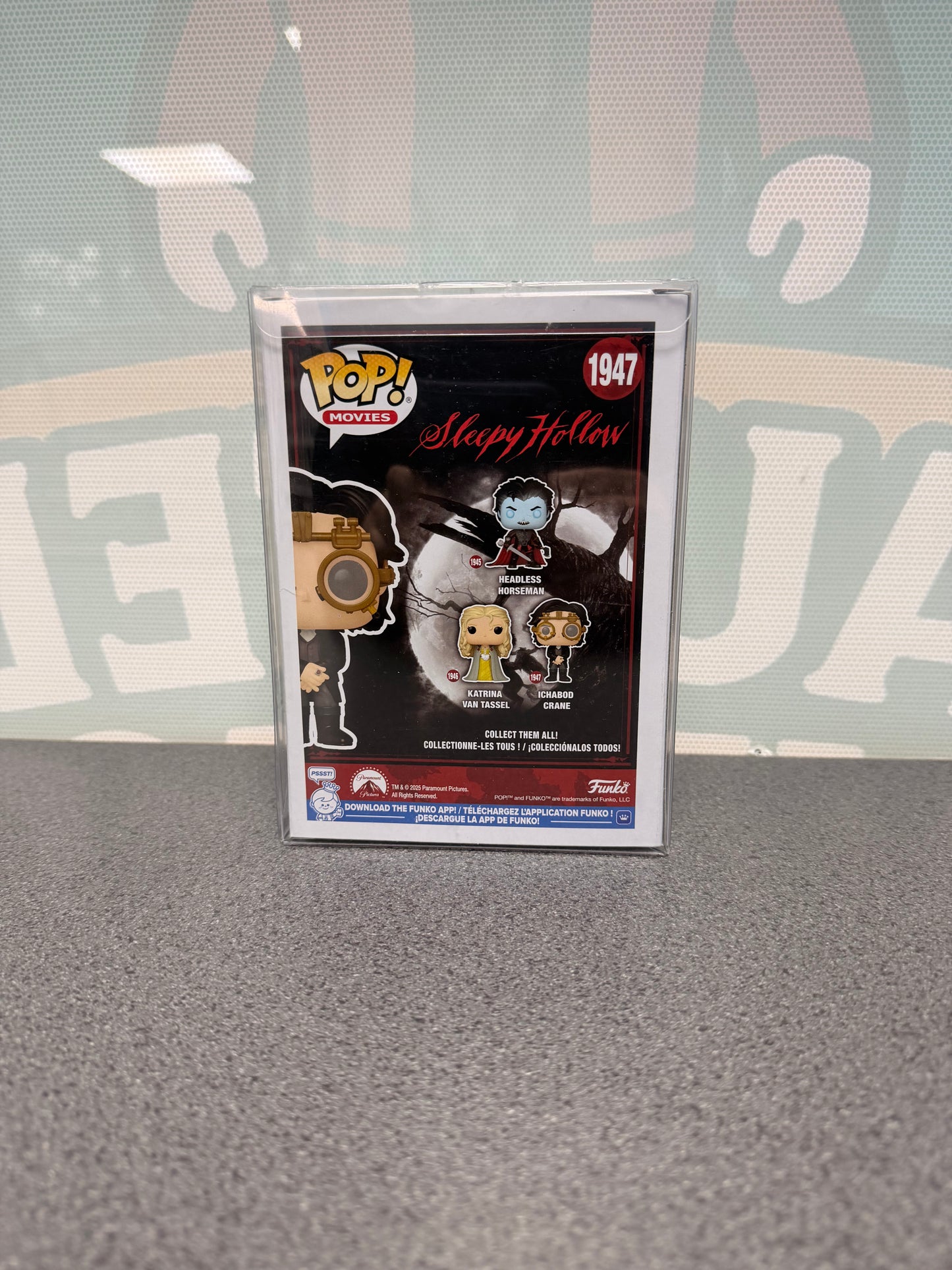 Ichabod Crane Funko Pop! #1947 from Sleepy Hollow – back of box