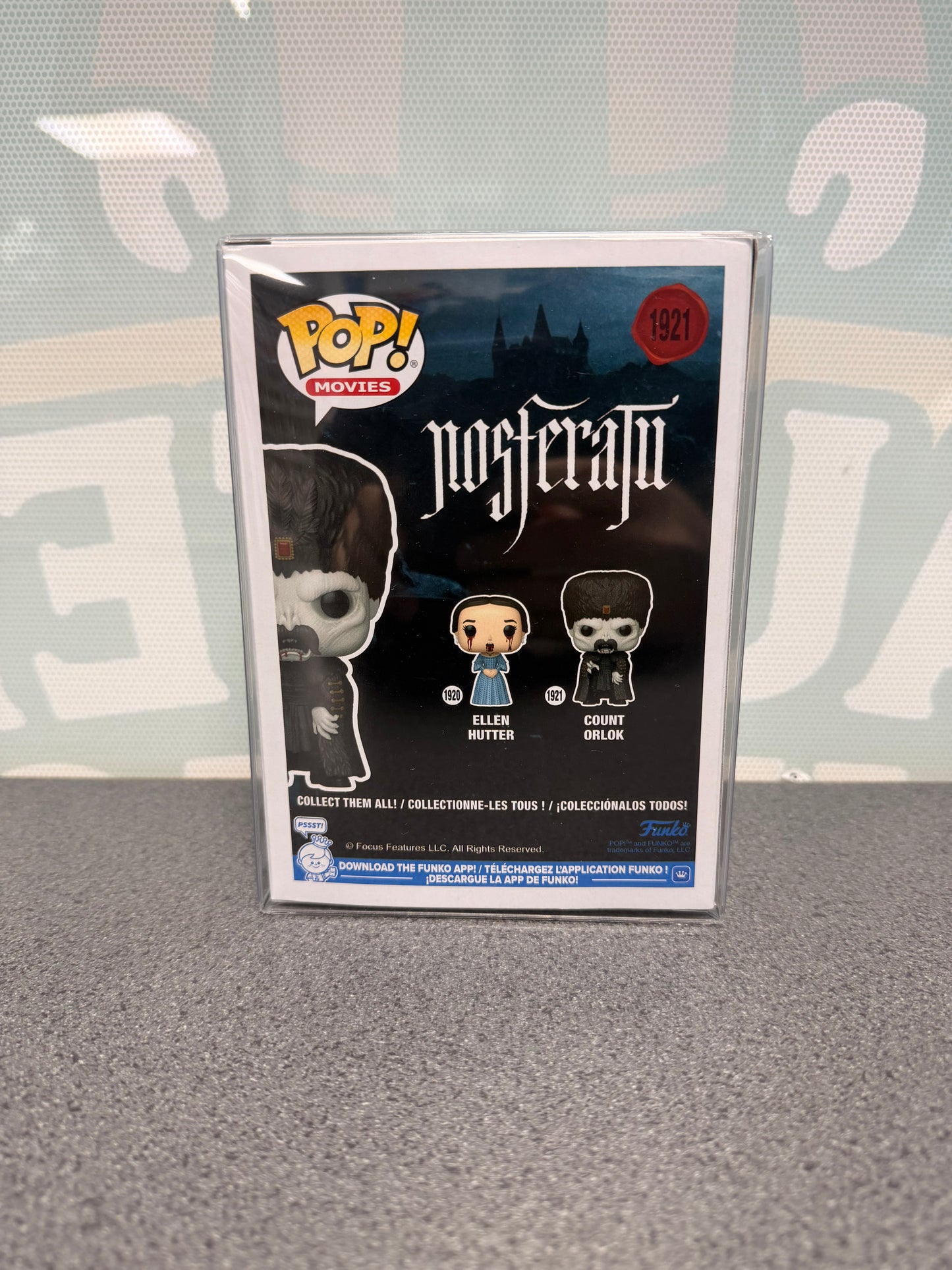 Count Orlok Funko Pop! #1921 from Nosferatu – back of box