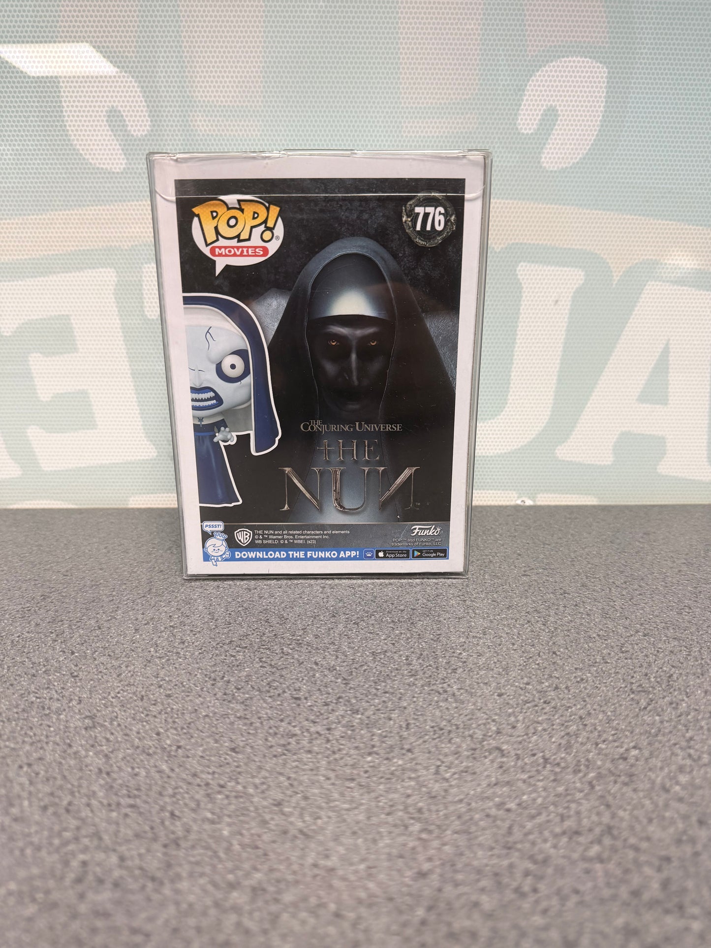 Rear of The Nun Demonic Funko Pop! #776 packaging