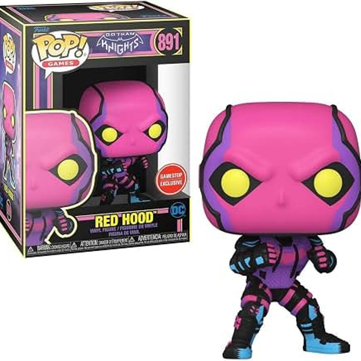 Gotham Funko POP! Games Knights #891 Red Hood Black Light Figure