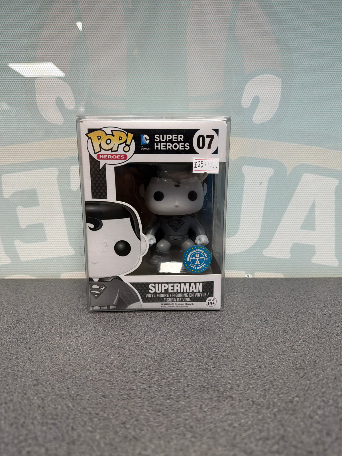 Superman Black & White Funko Pop! – Box Damage