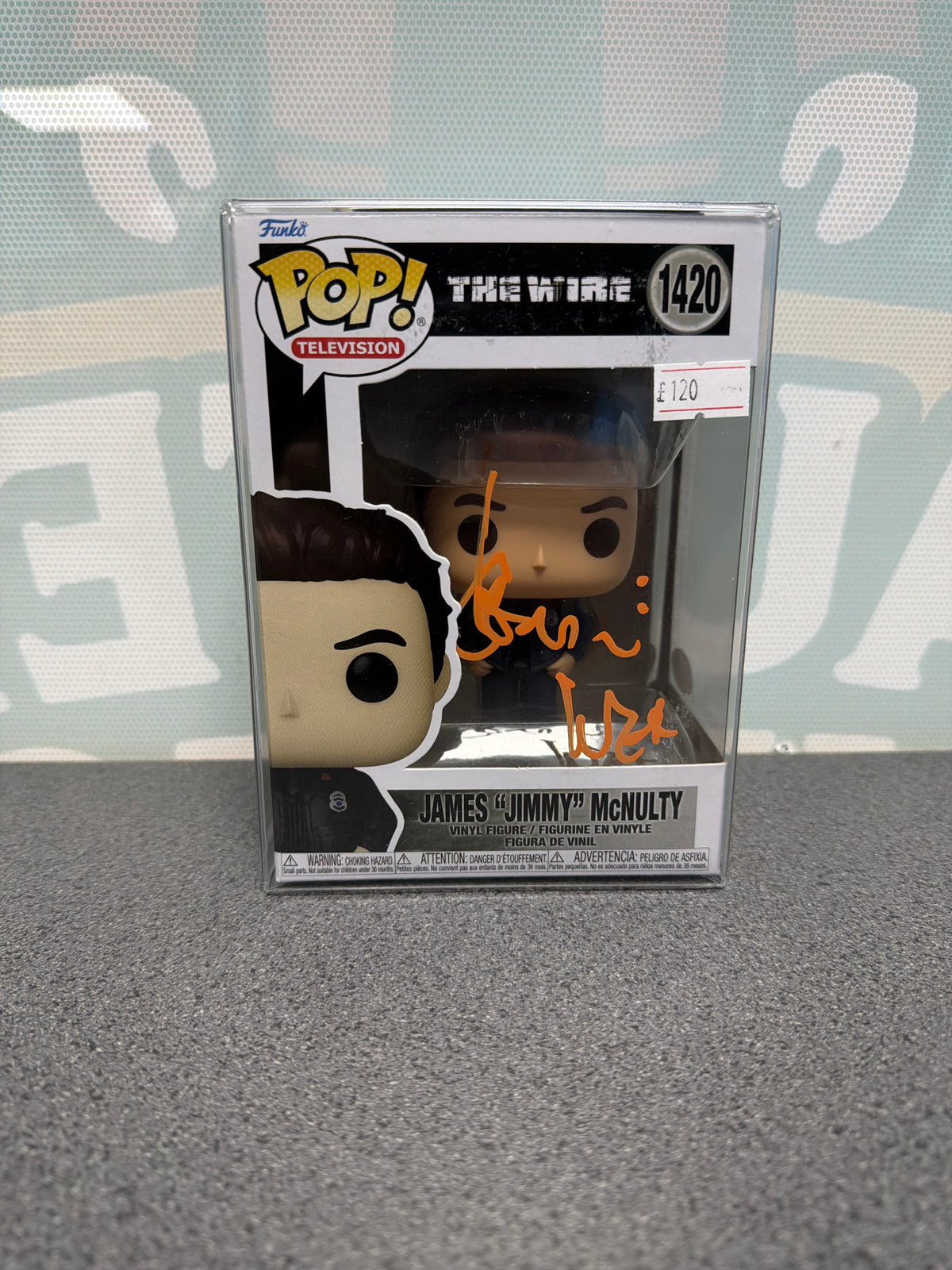 Dominic West signed James "Jimmy" McNulty #1420 Pop! Television – photographed boxed item