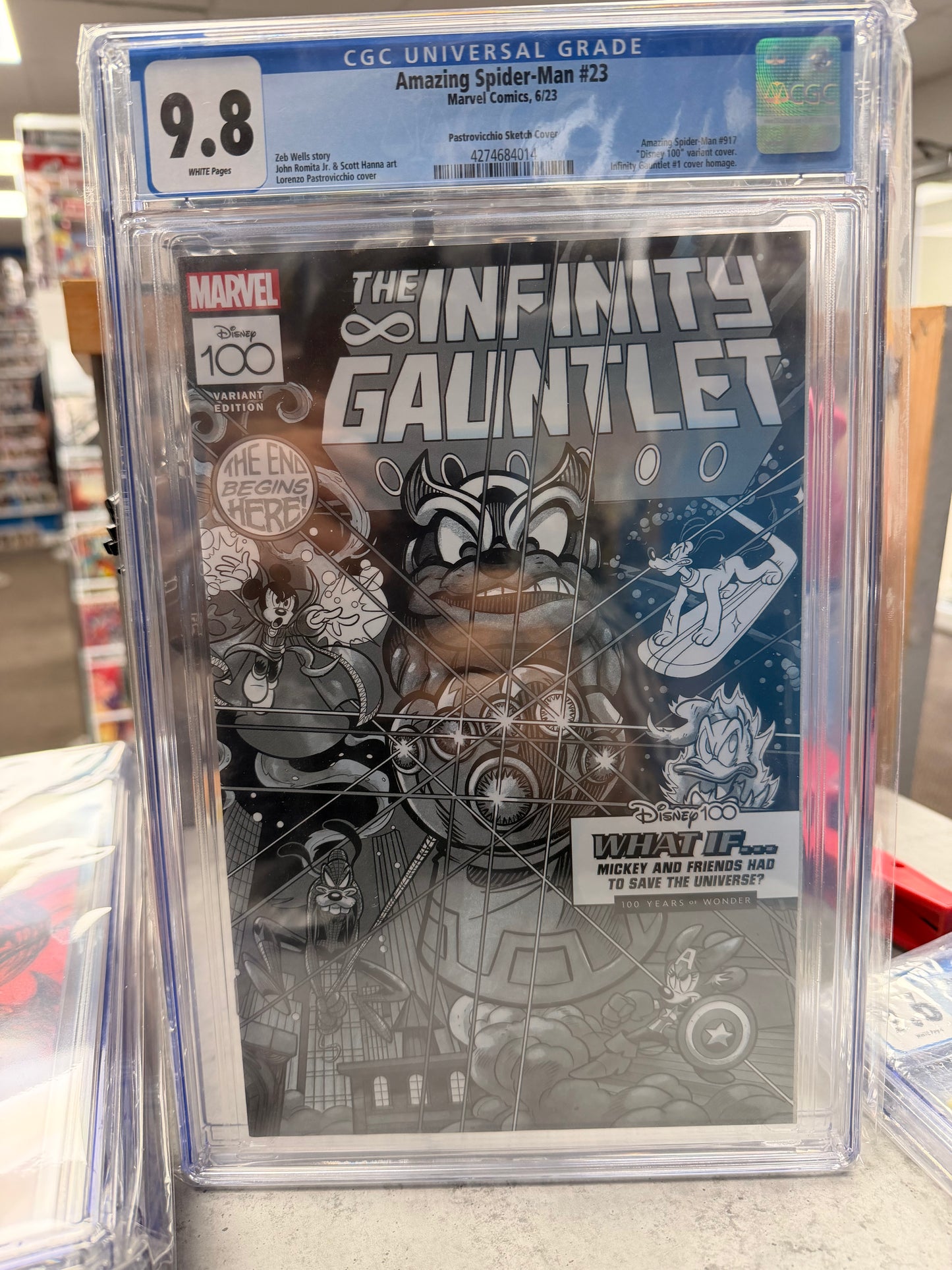 CGC 9.8 Amazing Spider-Man #23 Disney What If 1:100 Infinity Gauntlet