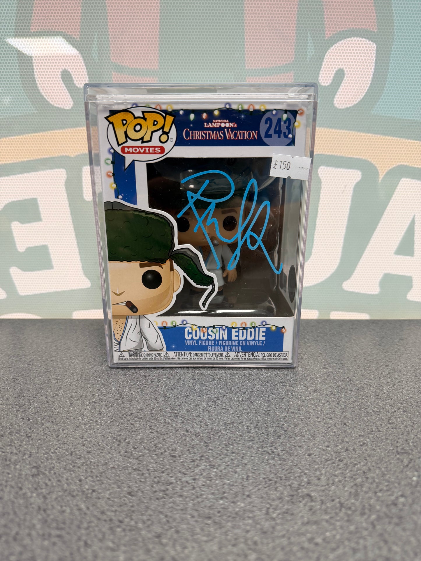 Signed Cousin Eddie Funko Pop 243, front box view