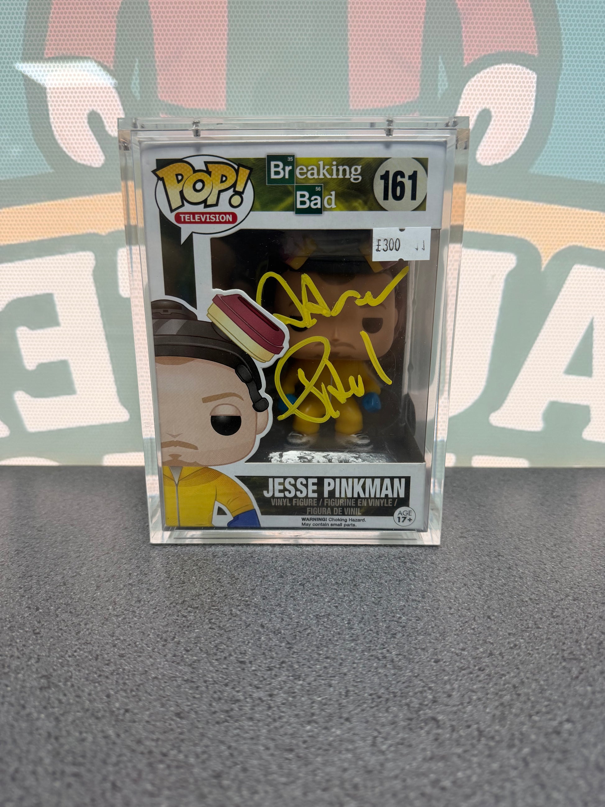 Aaron Paul signed Jesse Pinkman Funko Pop 161, front box view