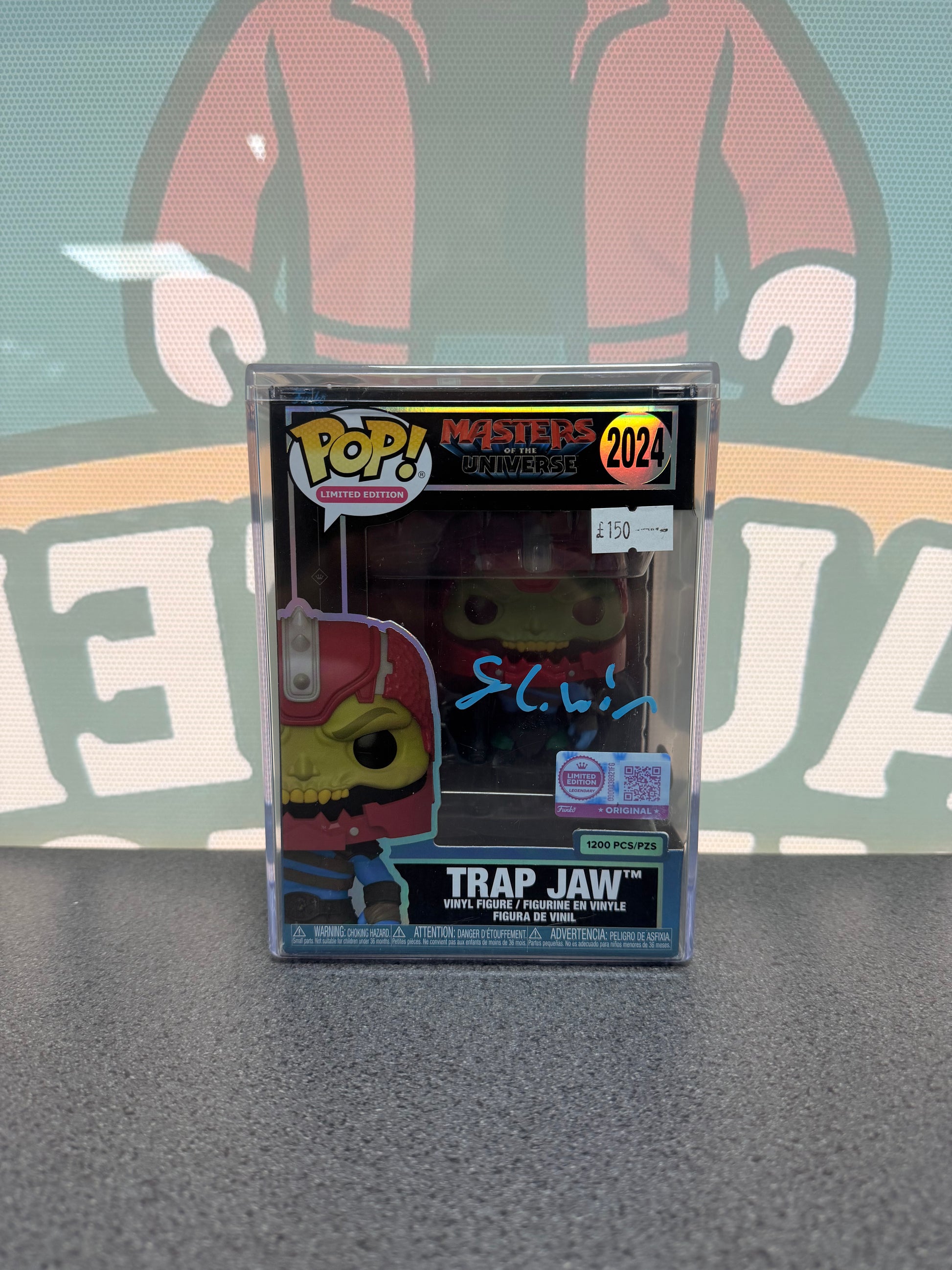 Sam C. Wilson signed Trap Jaw Funko Pop 2024, front box view