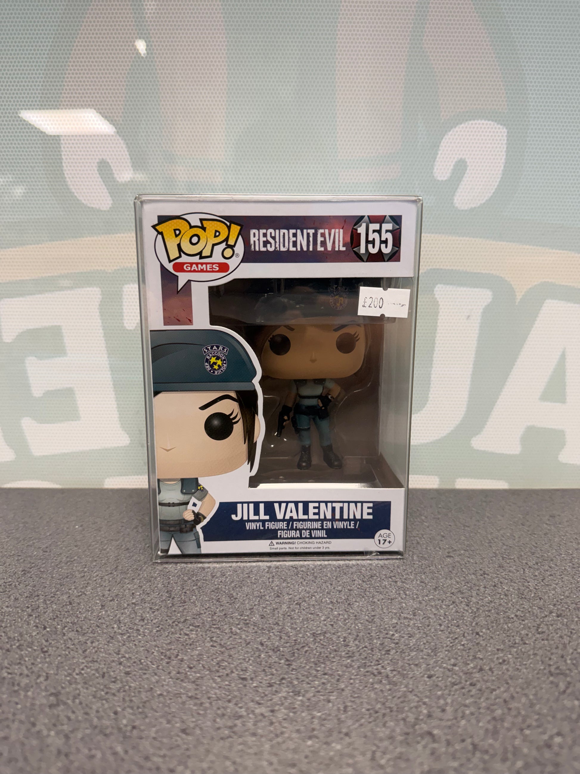 Jill Valentine Funko Pop 155, front box view