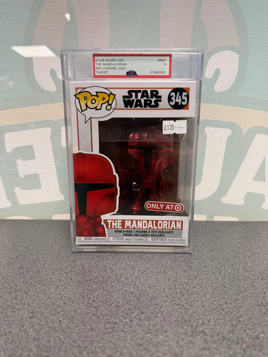 The Mandalorian Funko Pop 345, PSA label shown, front box view