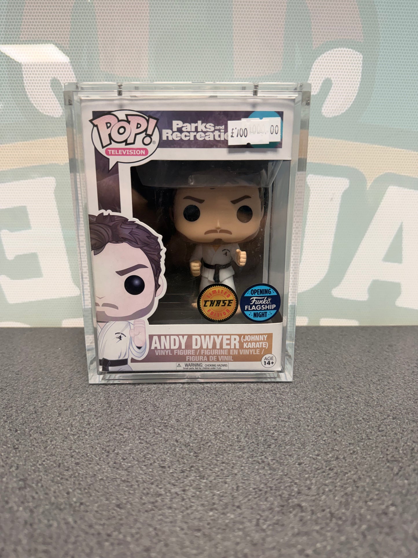 Andy Dwyer (Johnny Karate) Funko Pop 533, front box view