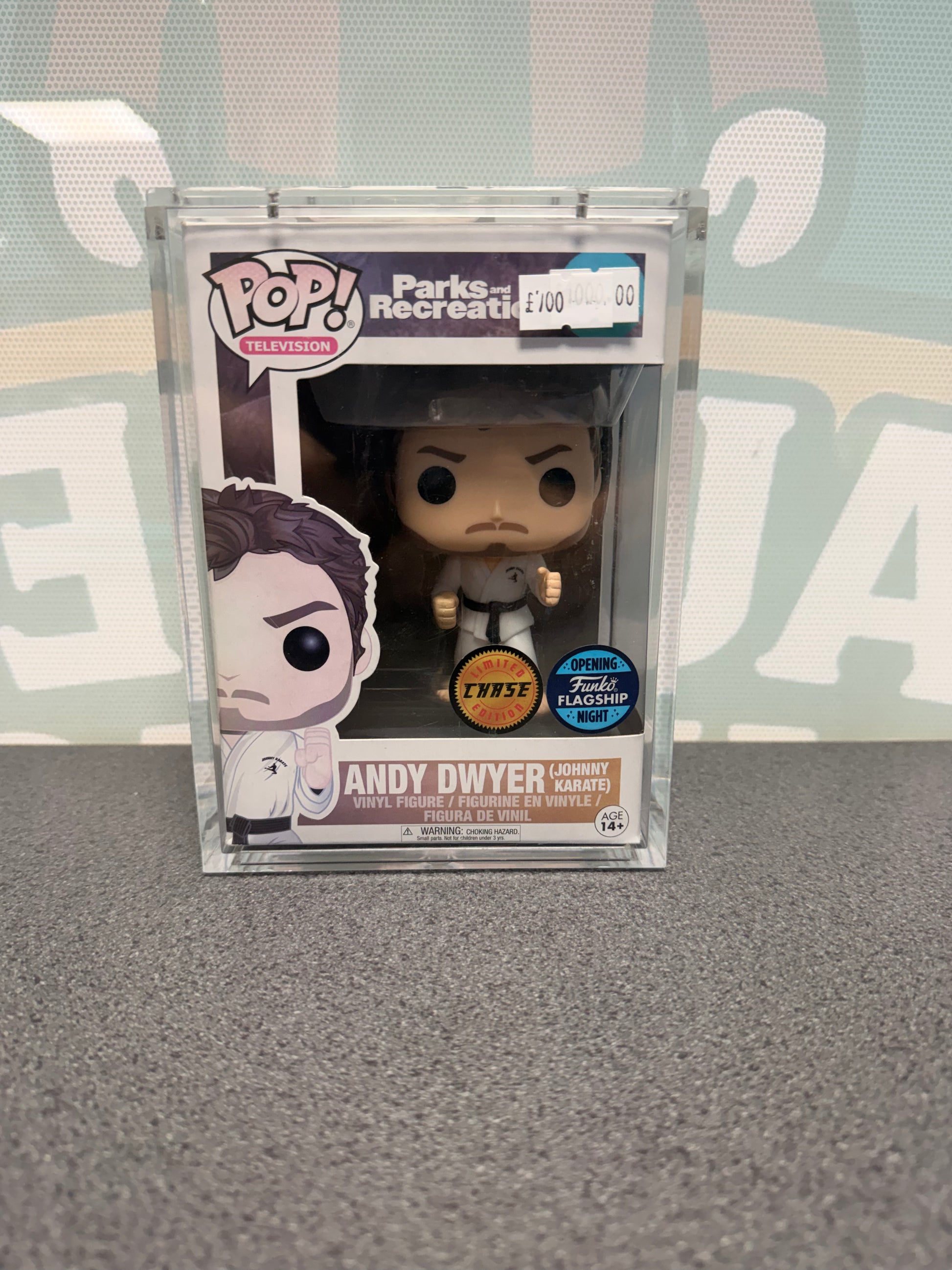 Andy Dwyer (Johnny Karate) Funko Pop 533, front box view