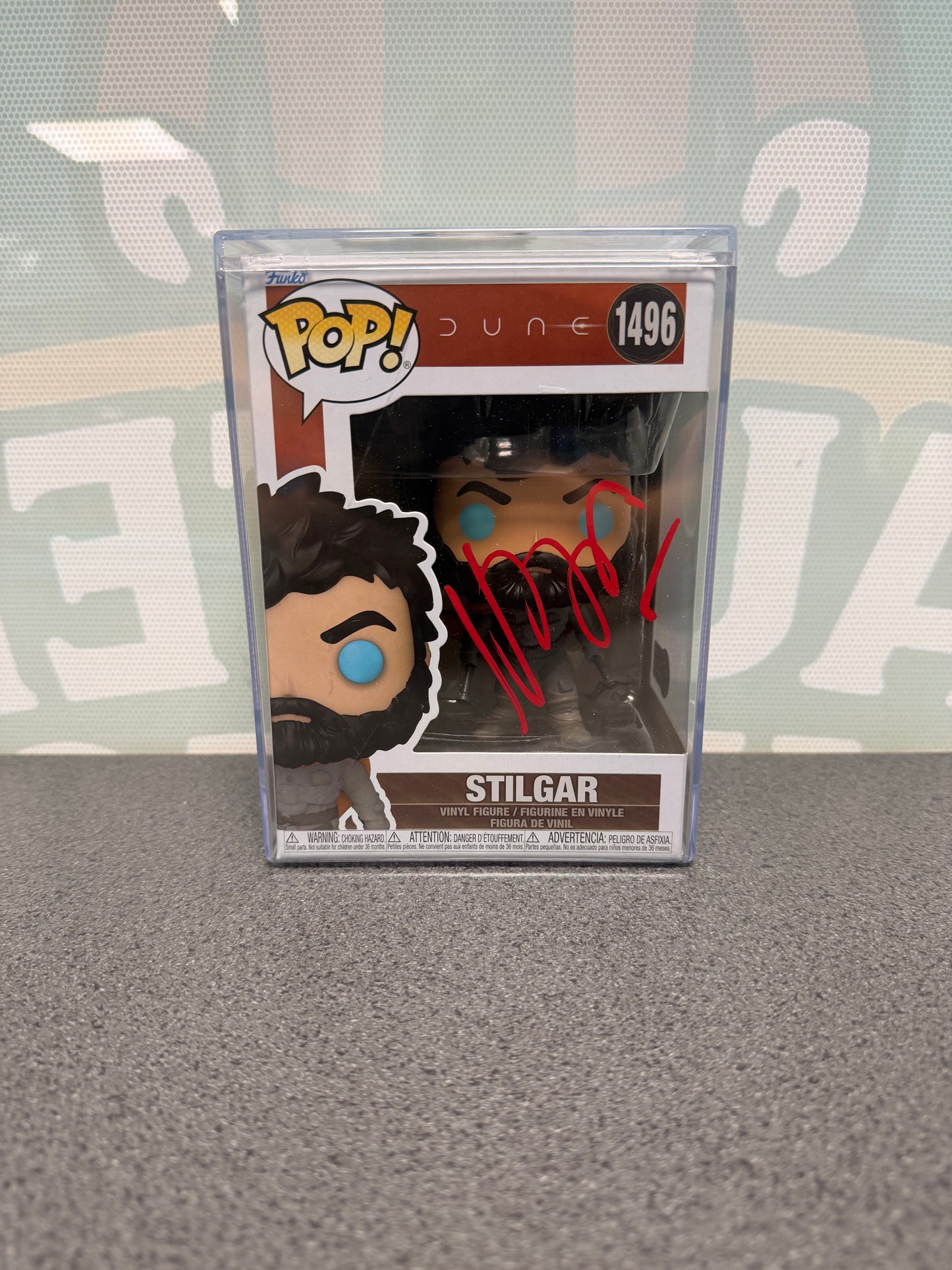 Signed Stilgar Funko Pop 1496, front box view