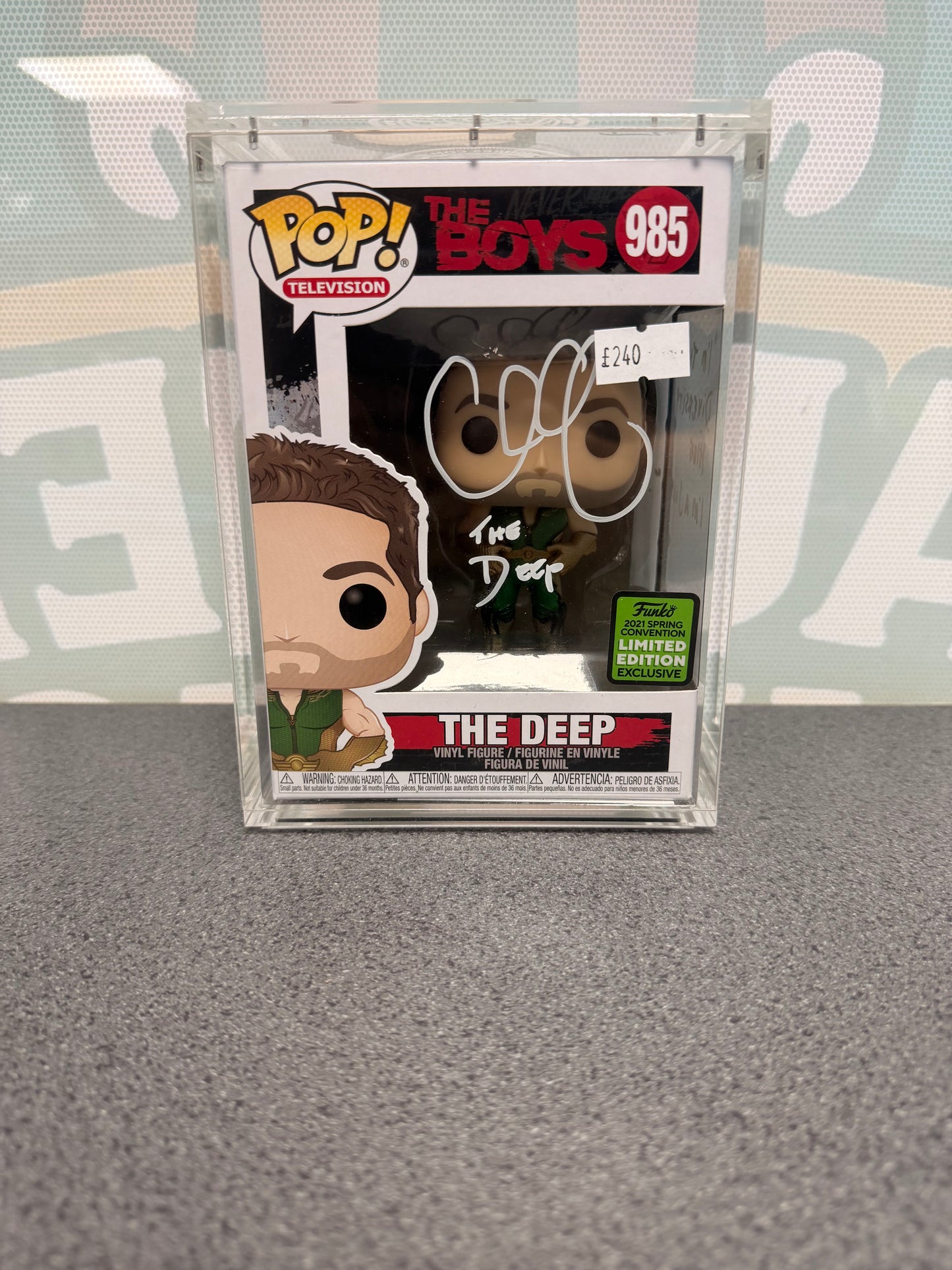 Chace Crawford signed The Deep Funko Pop 985, front box view