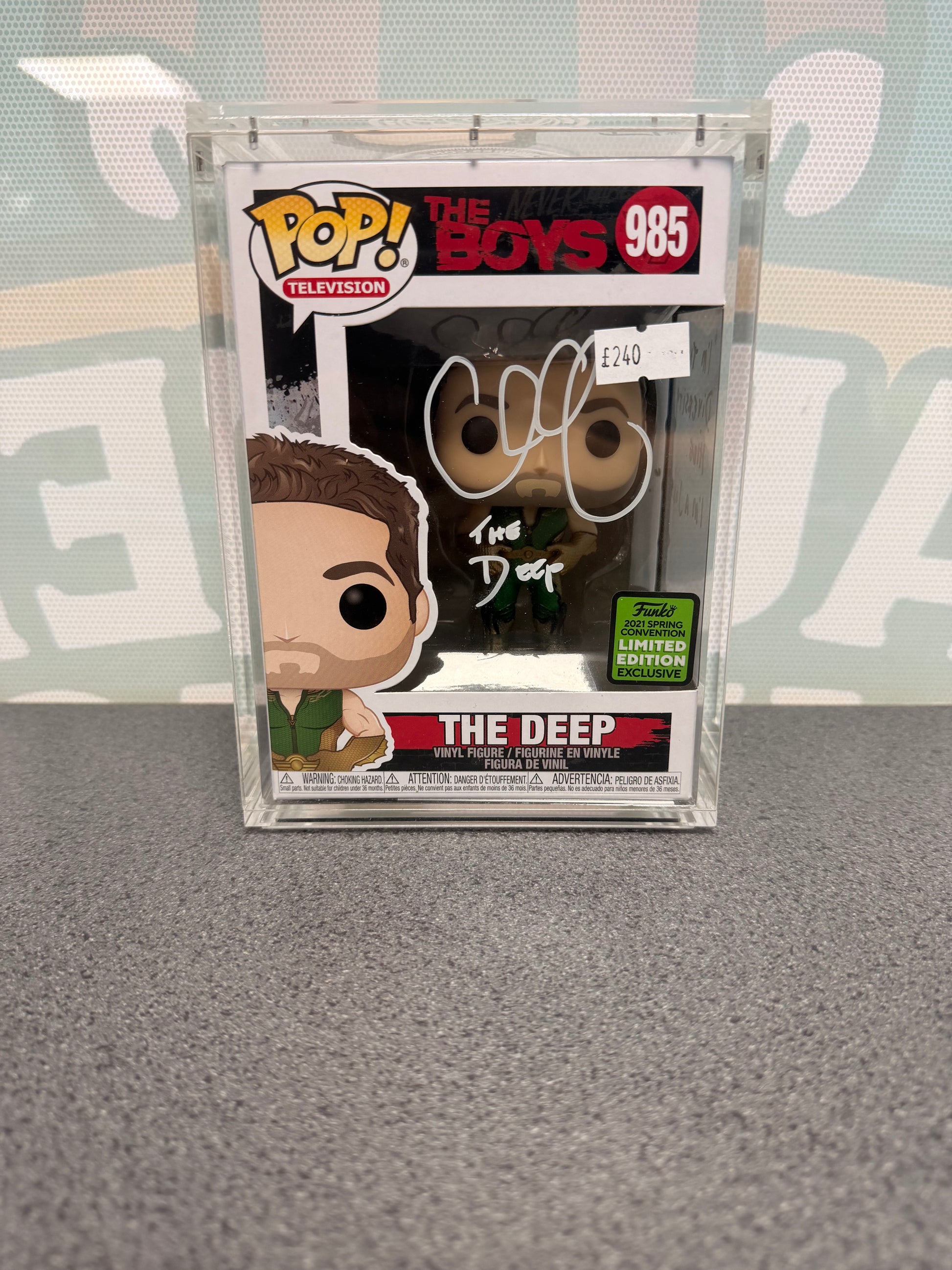 Chace Crawford signed The Deep Funko Pop 985, front box view