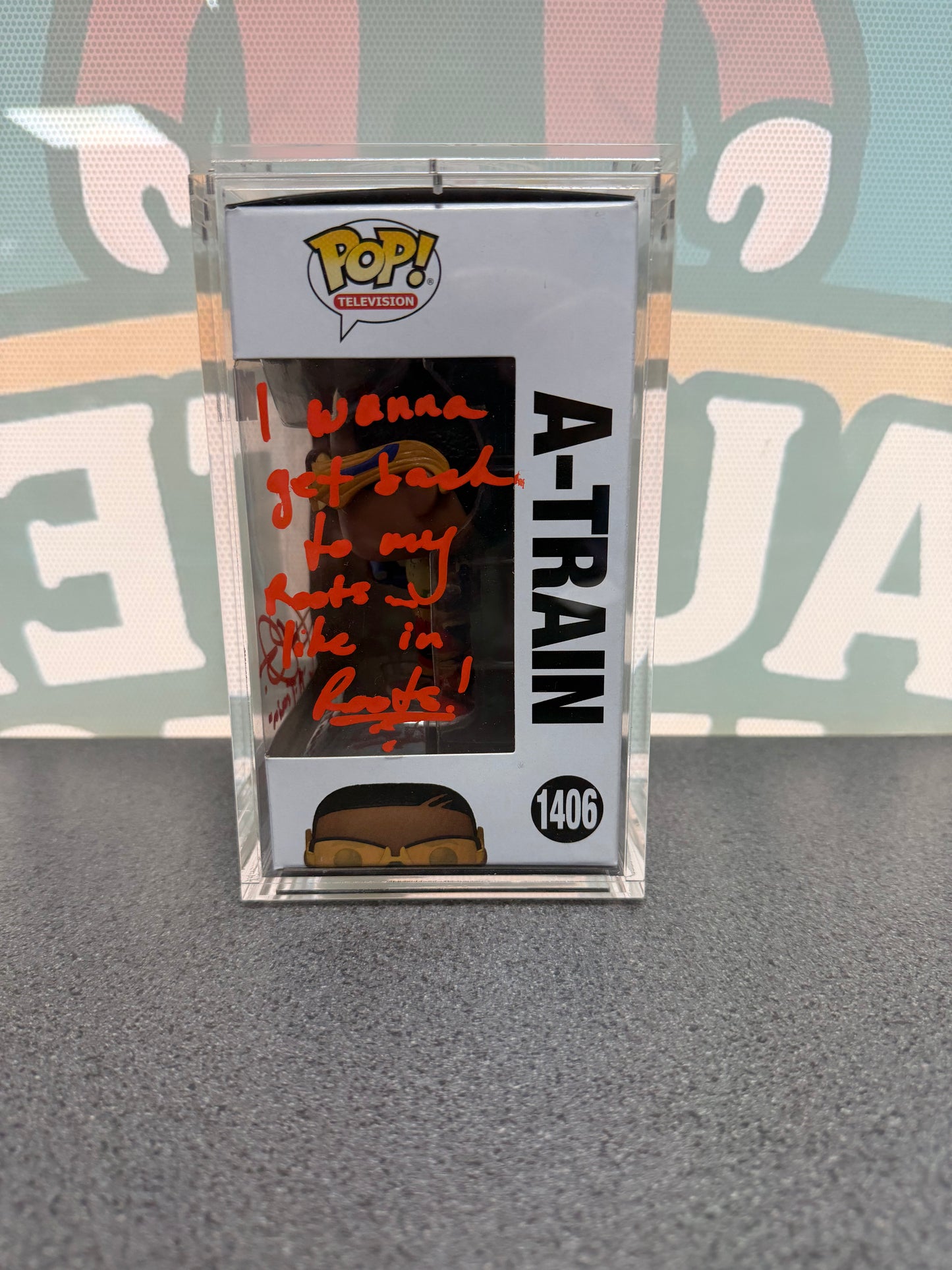 Jessie T. Usher Signed A-Train Funko Pop! #1406 – The Boys
