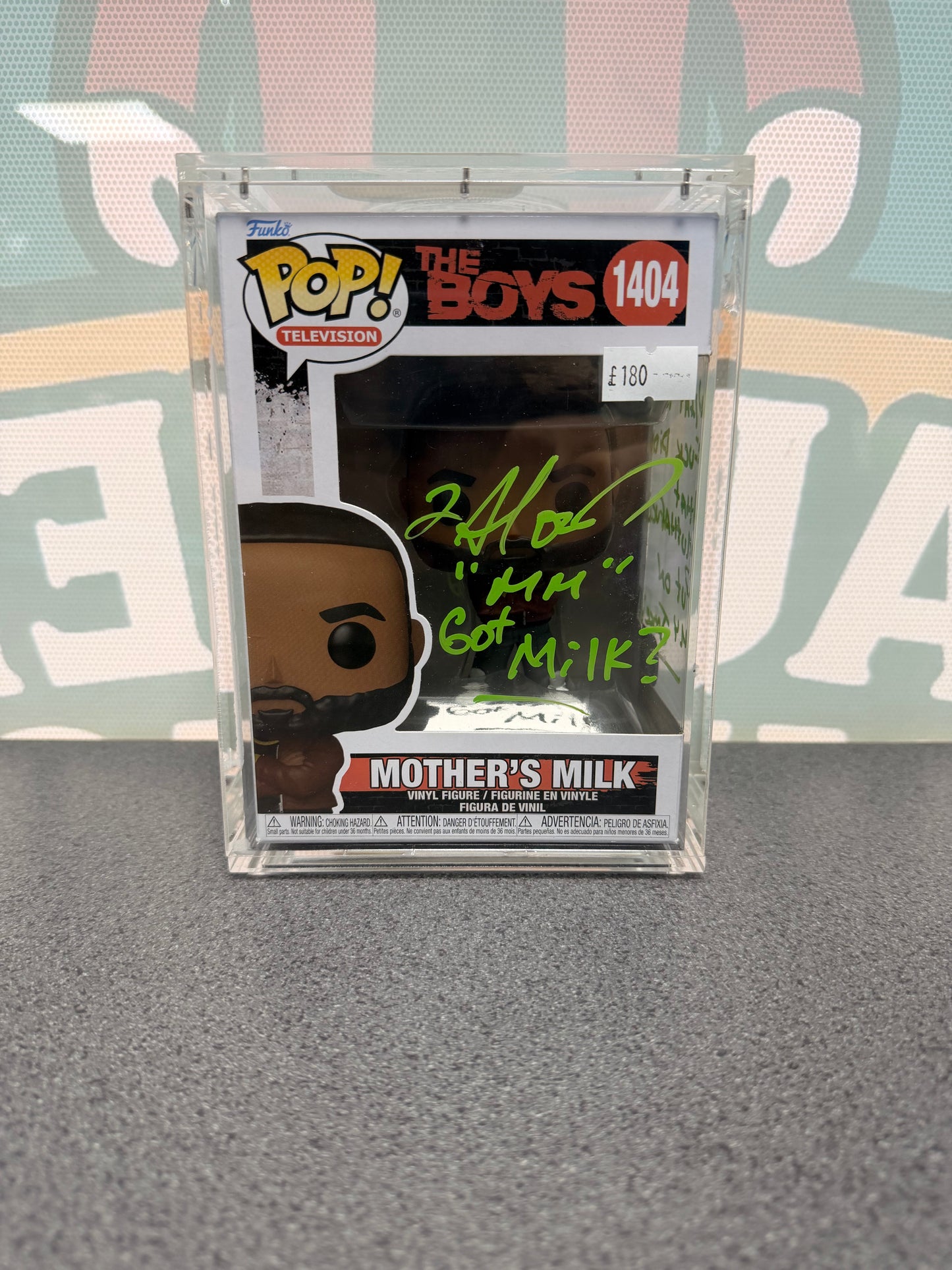 Laz Alonso signed Mother’s Milk Funko Pop 1404, front box view