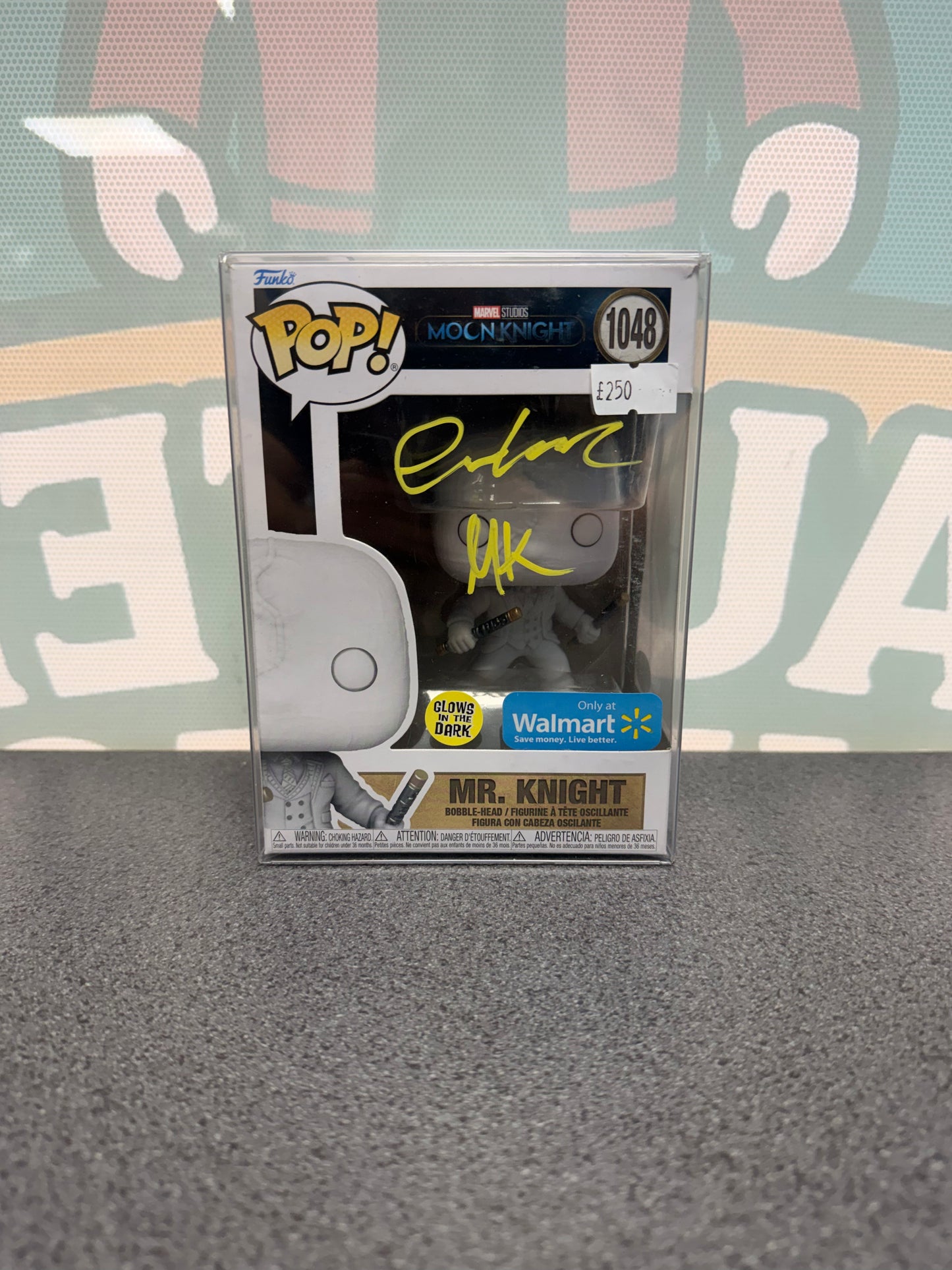 Signed Mr. Knight Funko Pop 1048, front box view