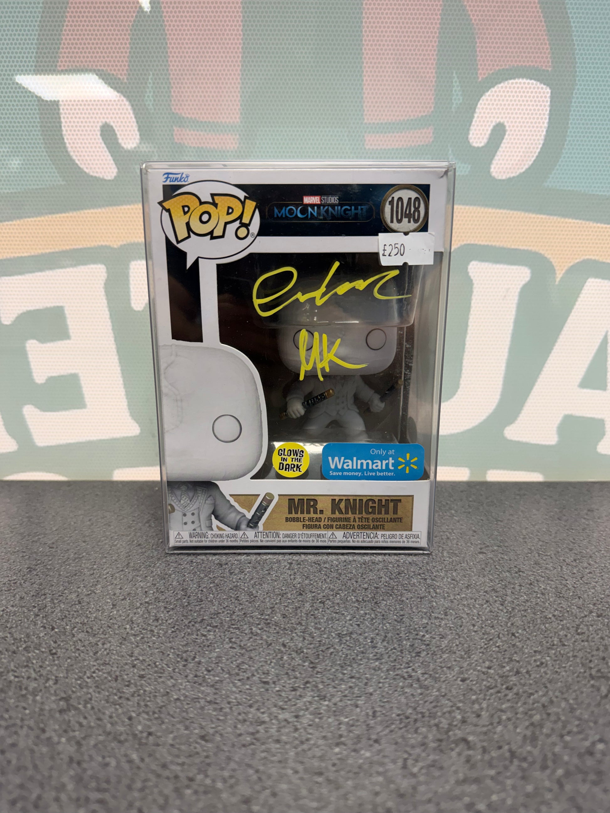 Signed Mr. Knight Funko Pop 1048, front box view