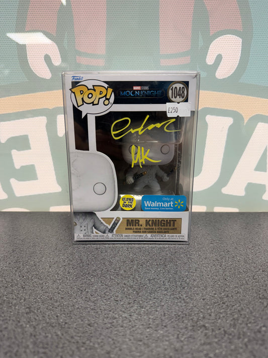 Signed Mr. Knight Funko Pop 1048, front box view