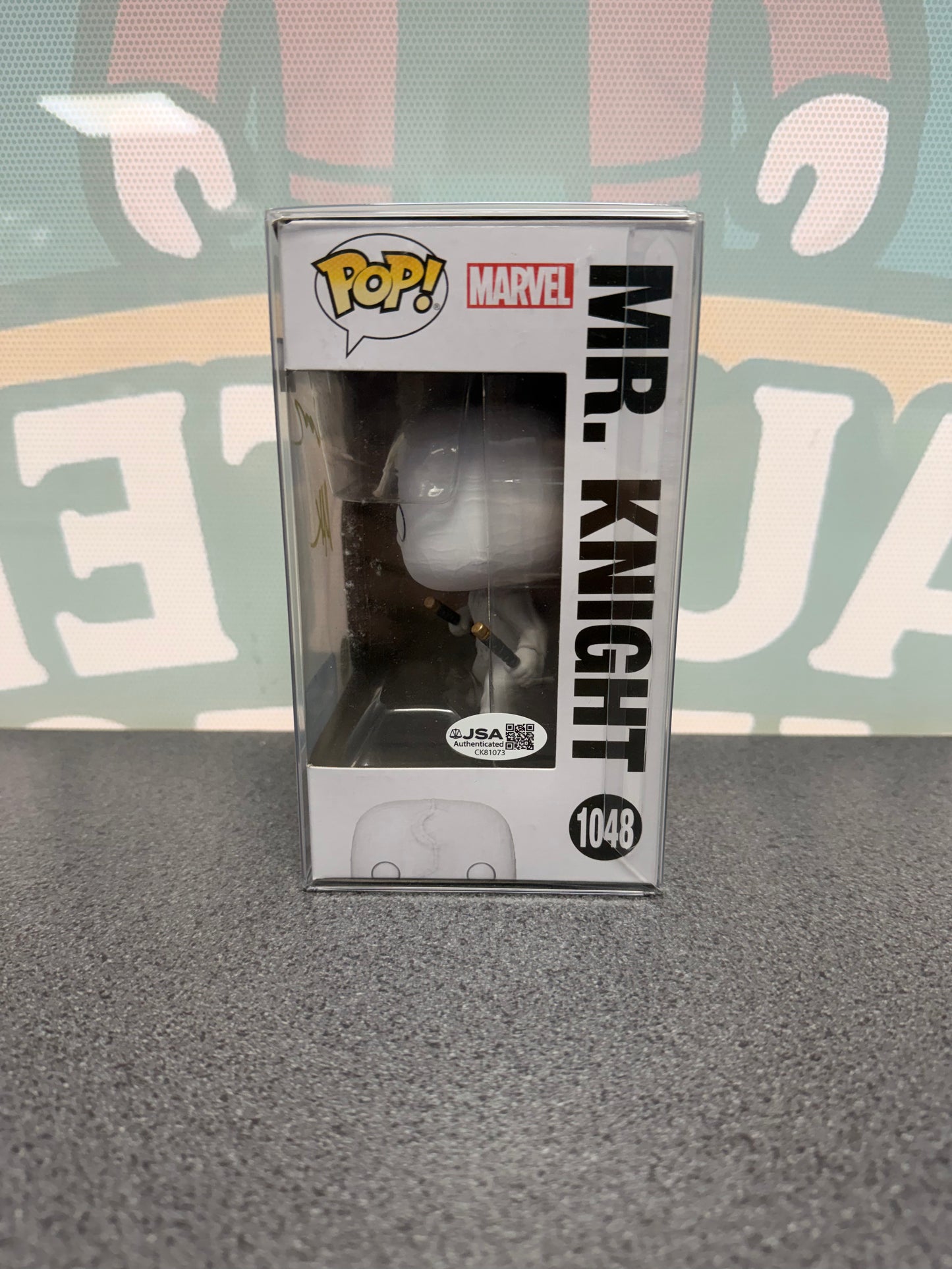 Oscar Isaac Signed Mr. Knight Funko Pop! #1048 – Moon Knight – Glow in the Dark Walmart Exclusive