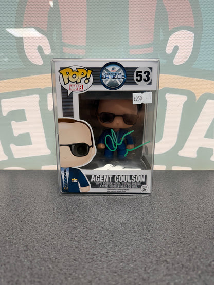 Clark Gregg signed Agent Coulson Funko Pop 53, front box view