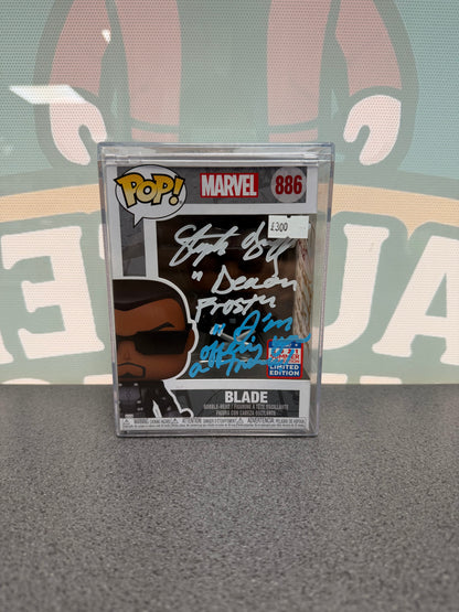 Signed Blade Funko Pop 886, front box view
