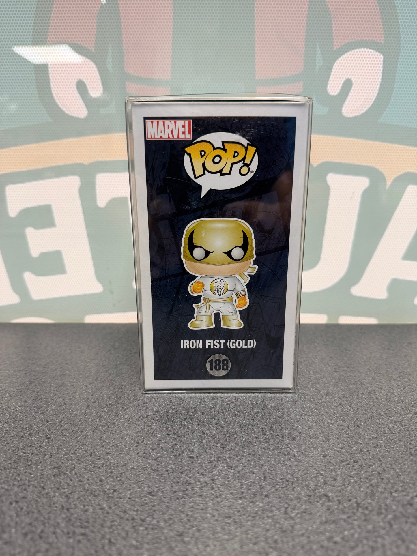 Finn Jones Signed Iron Fist (Gold) Funko Pop! #188 – Marvel – PX Previews Exclusive