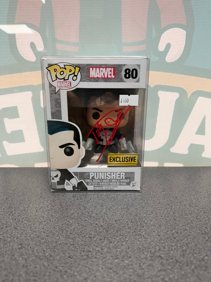 Signed Punisher Funko Pop 80, front box view