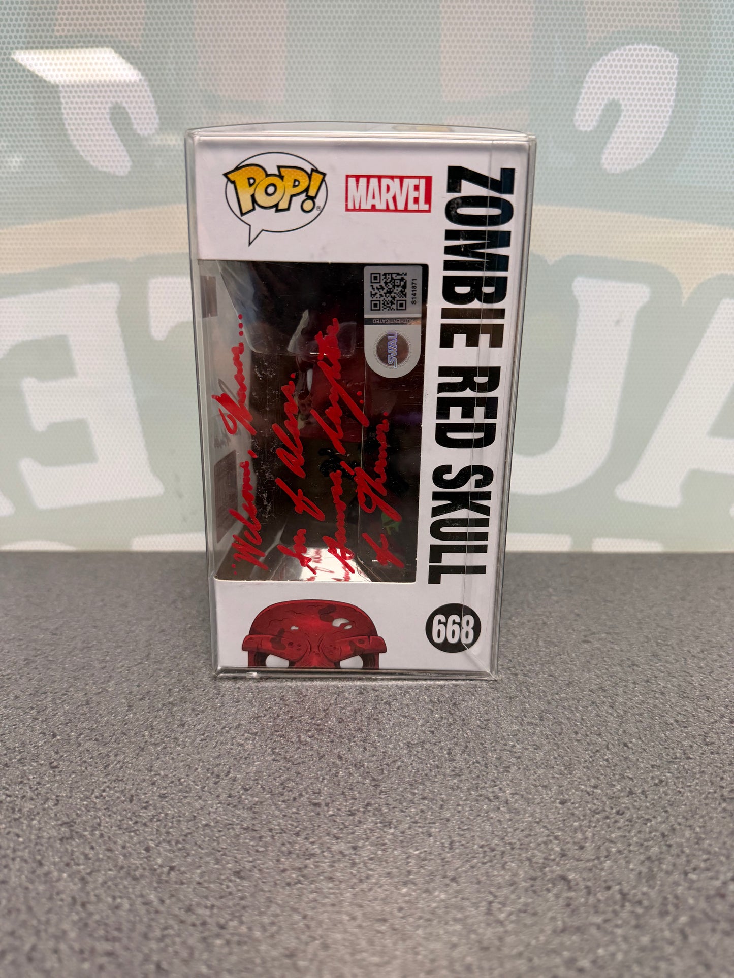 Ross Marquand Signed Zombie Red Skull Funko Pop! #668 – Marvel Zombies – Marvel Collector Corps Exclusive