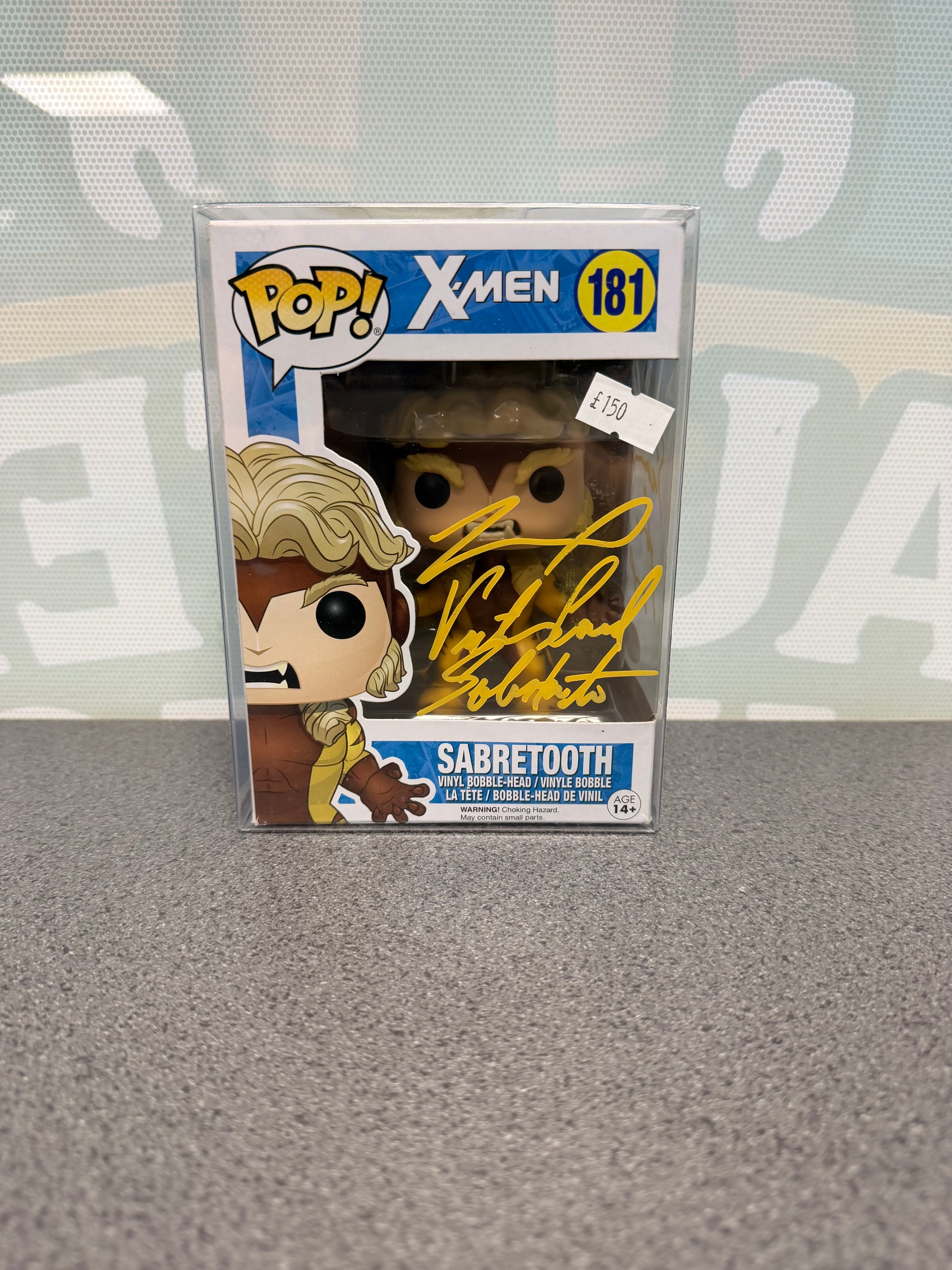 Tyler Mane signed Sabretooth Funko Pop 181, front box view
